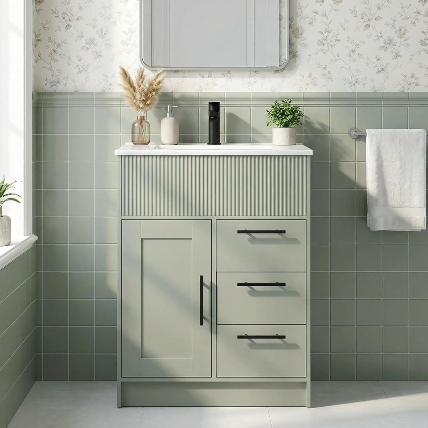 Advwin Freestanding Modern Bathroom Vanity w/ Sink