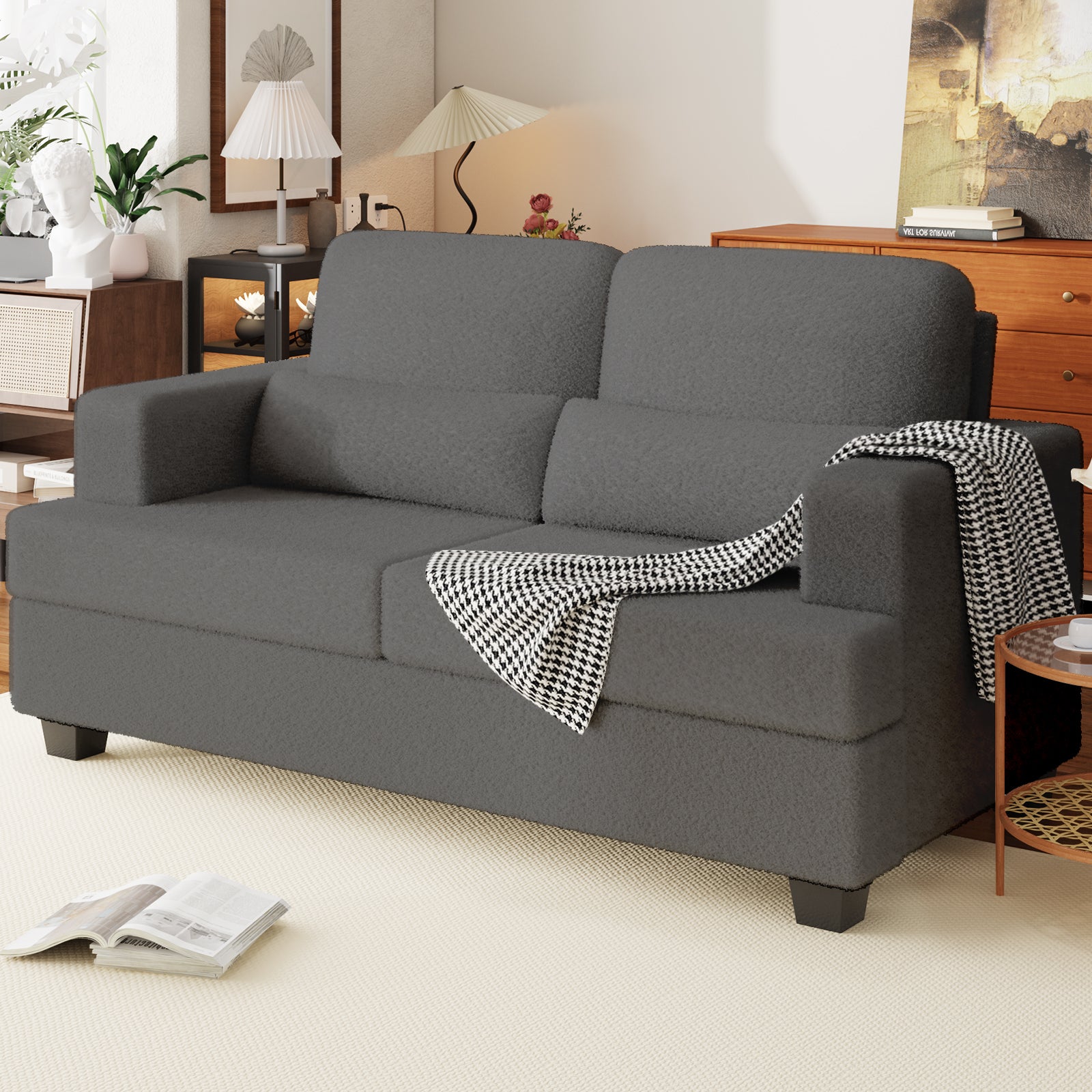 Advwin Oversized 2 Seater Sofa with Deep Seat