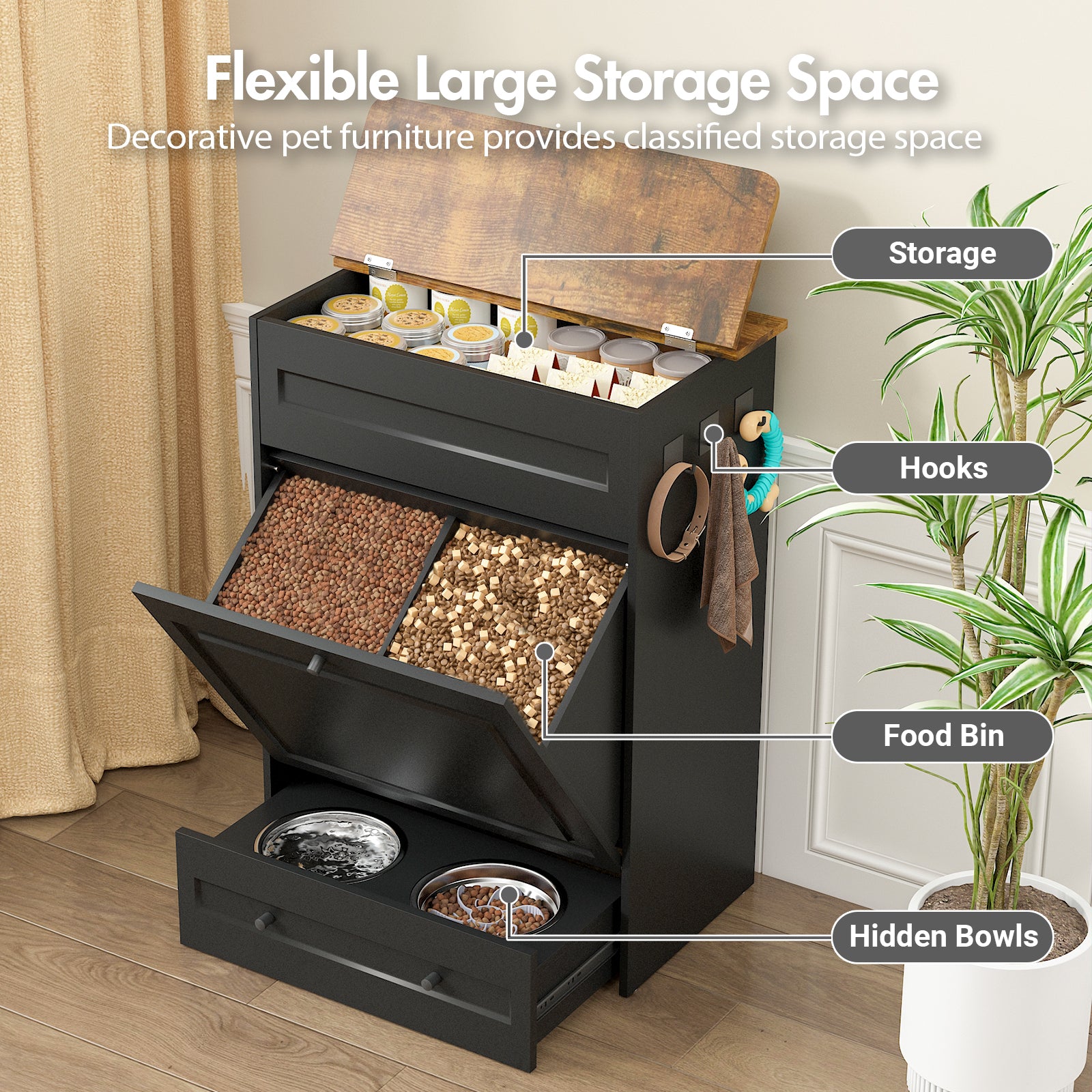 Advwin All-in-One Pet Feeding Cabinet