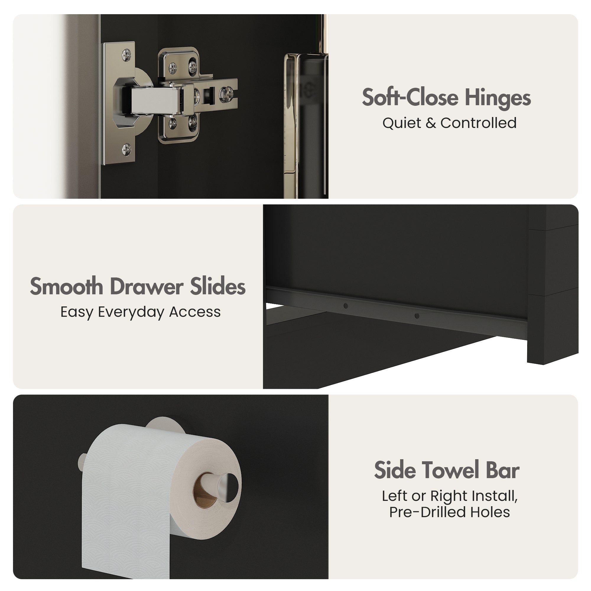 Advwin 42" Freestanding Bathroom Vanity w/ Ceramic Sink