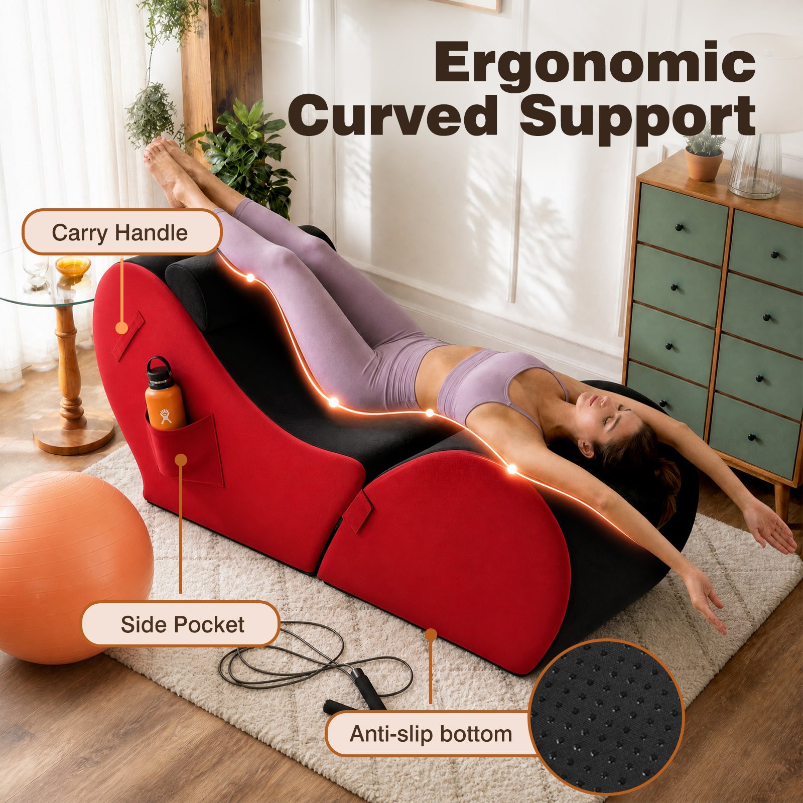 Advwin Convertible Yoga Chaise Lounge for Adults
