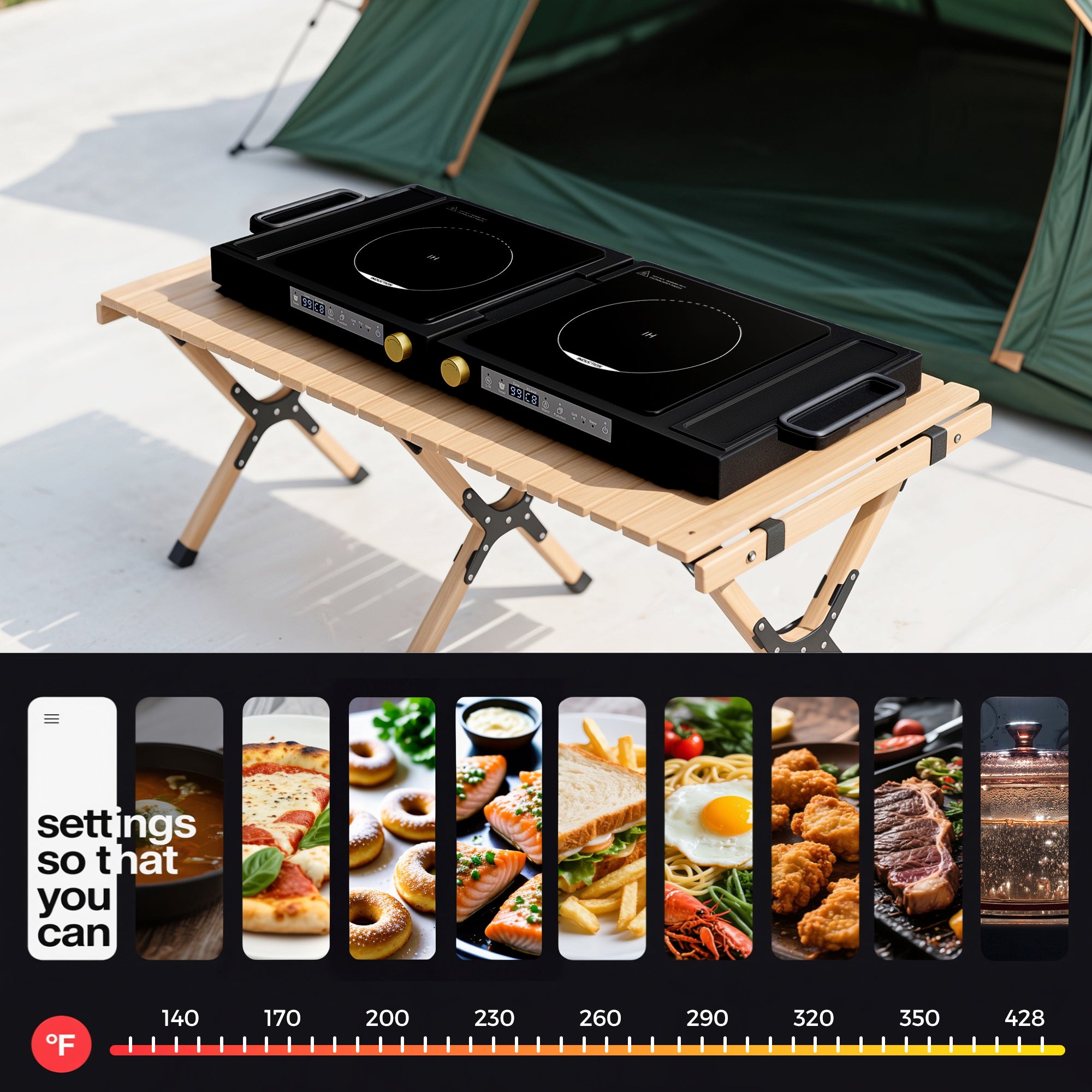Advwin Folding Double Induction Cooktop Portable