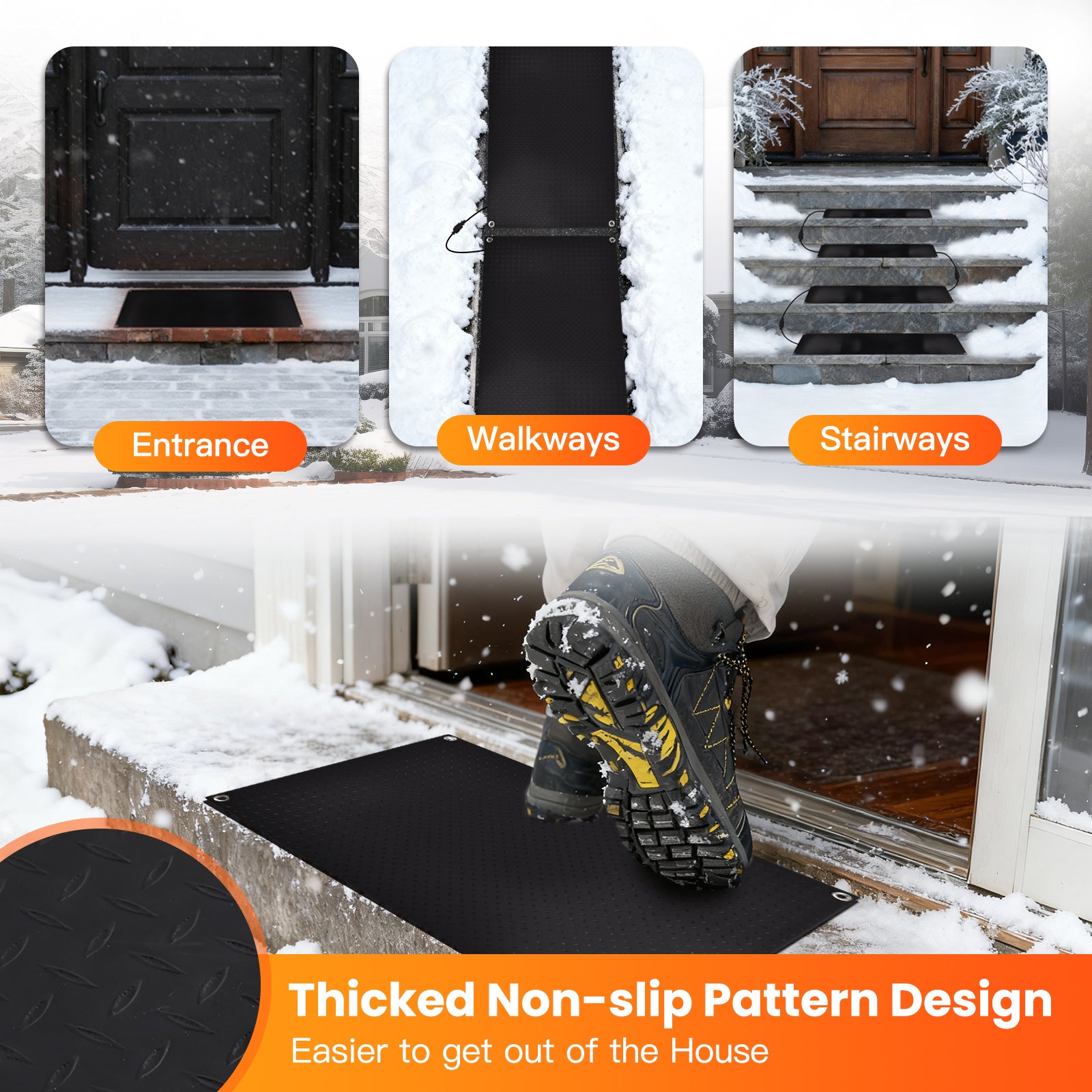 Advwin Snow Melting Mats for Winter Snow Removal