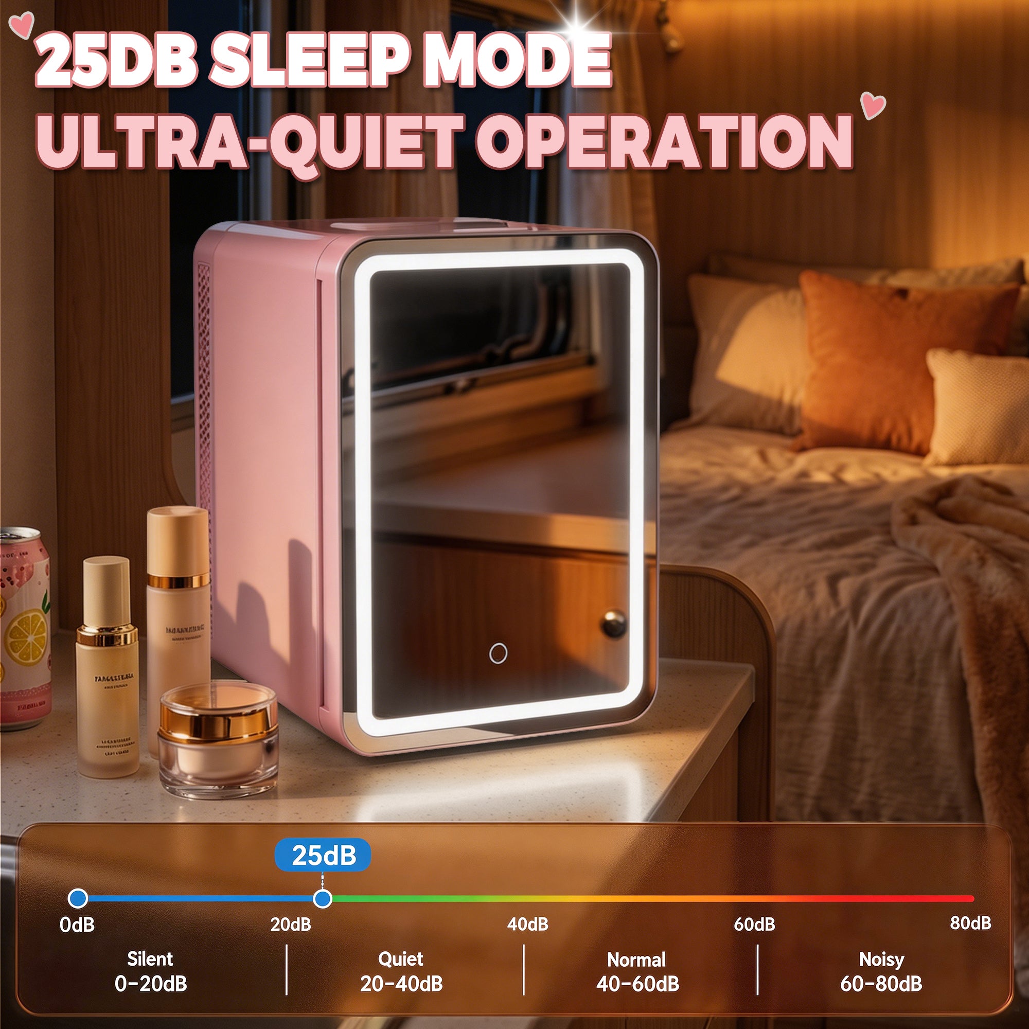 Advwin 16L Mini Skincare Fridge with Mirror & LED Lighting