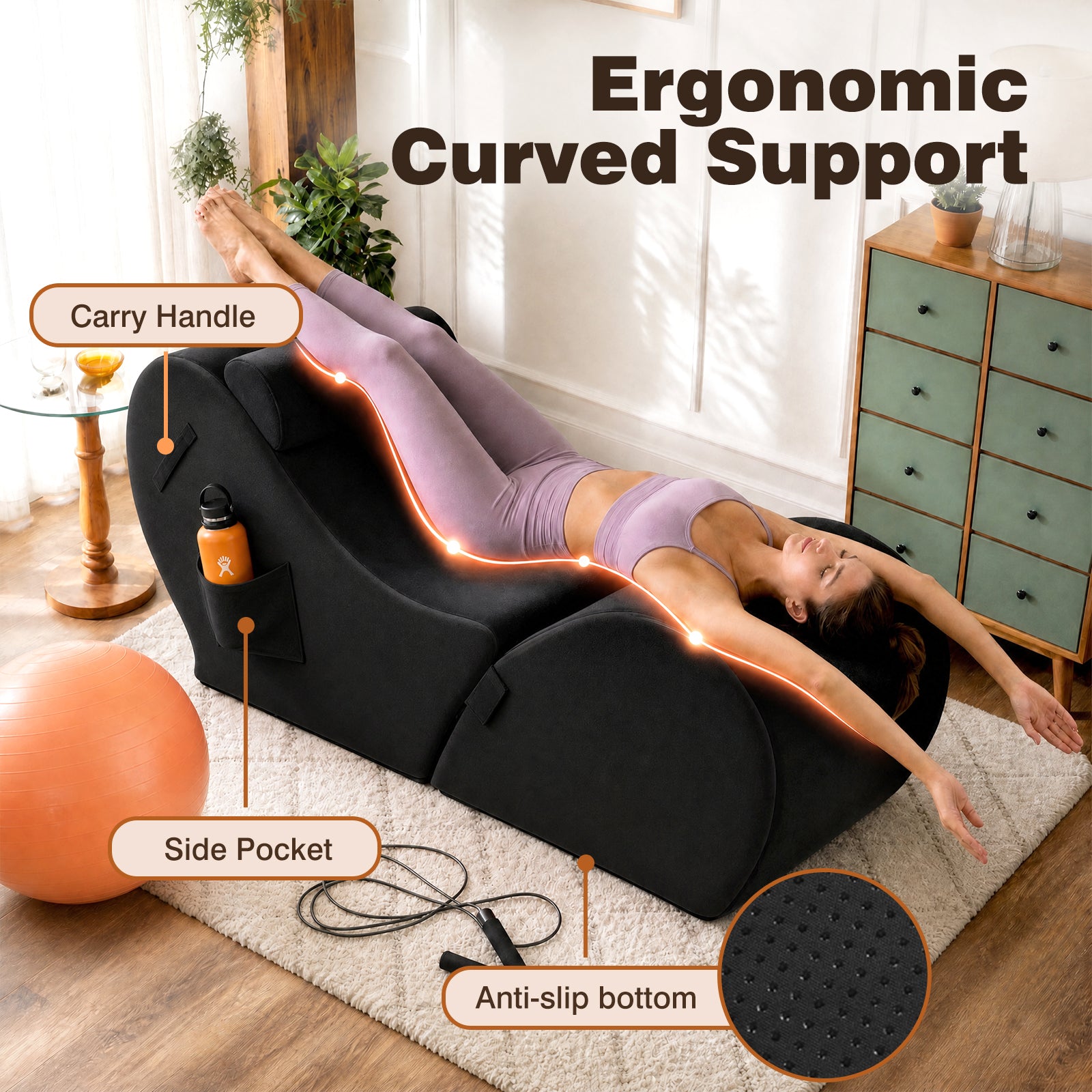 Advwin Convertible Yoga Chaise Lounge for Adults