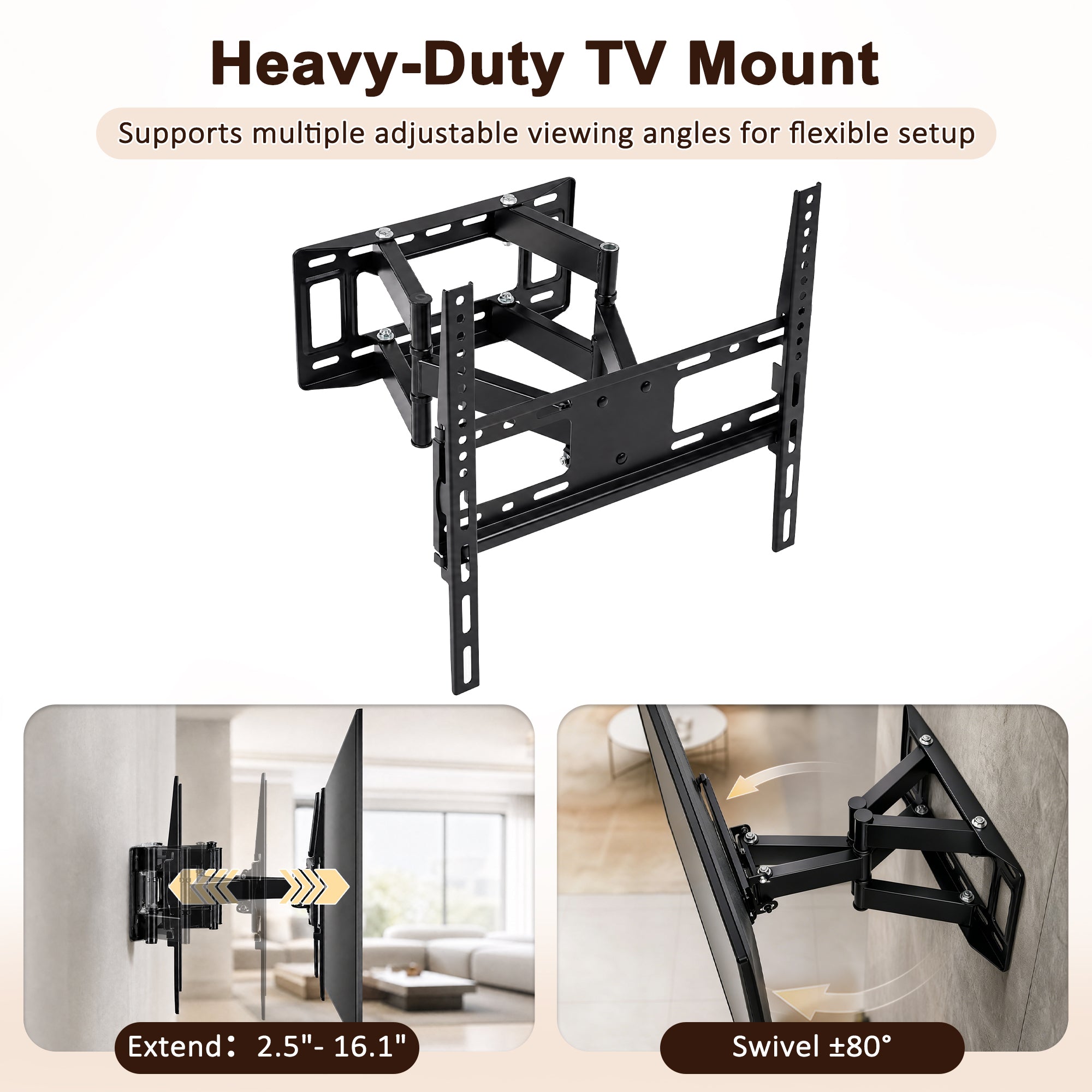 Advwin Wall Mounted TV Cabinet with Lift-Up Door