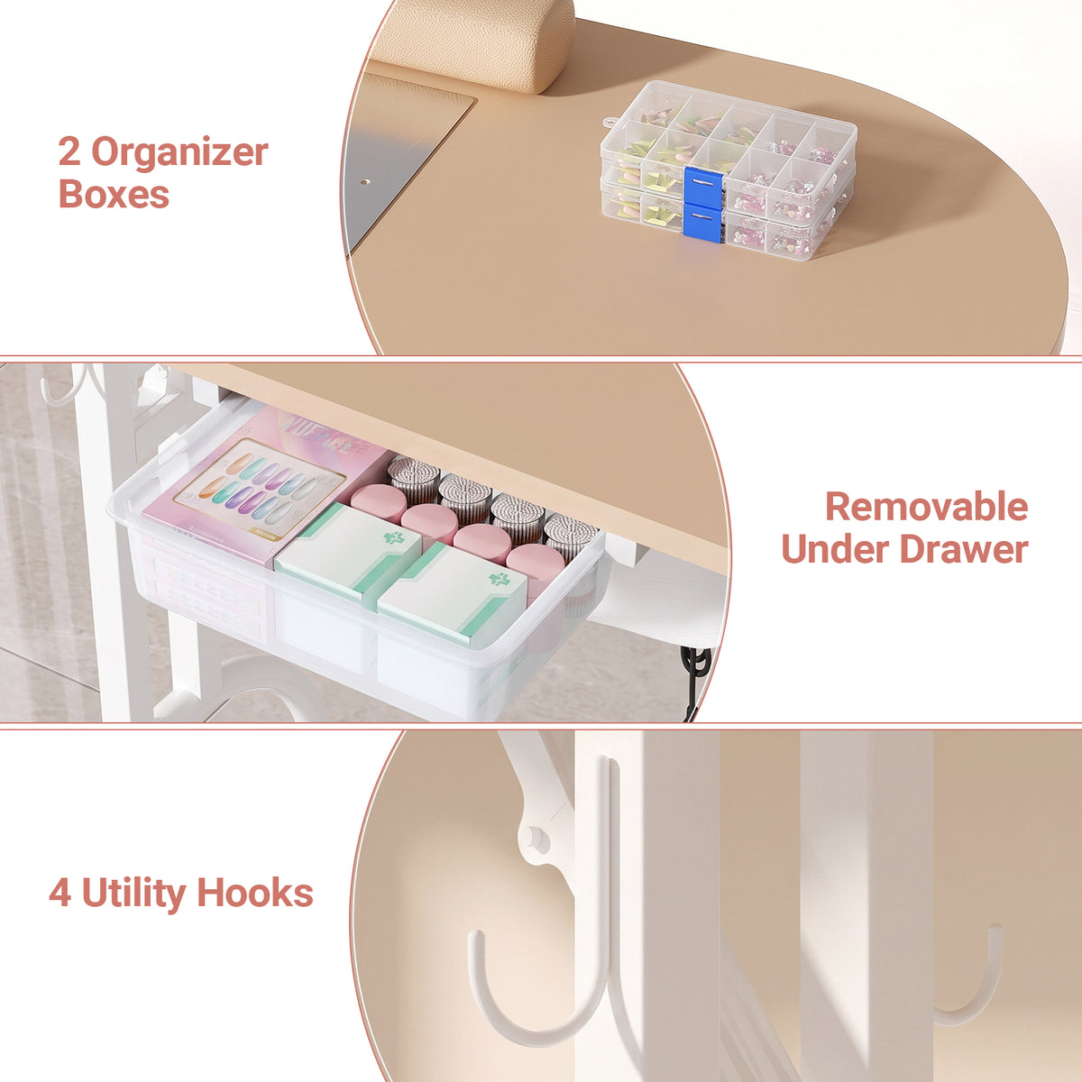 Advwin Portable Manicure Desk for Home & Travel
