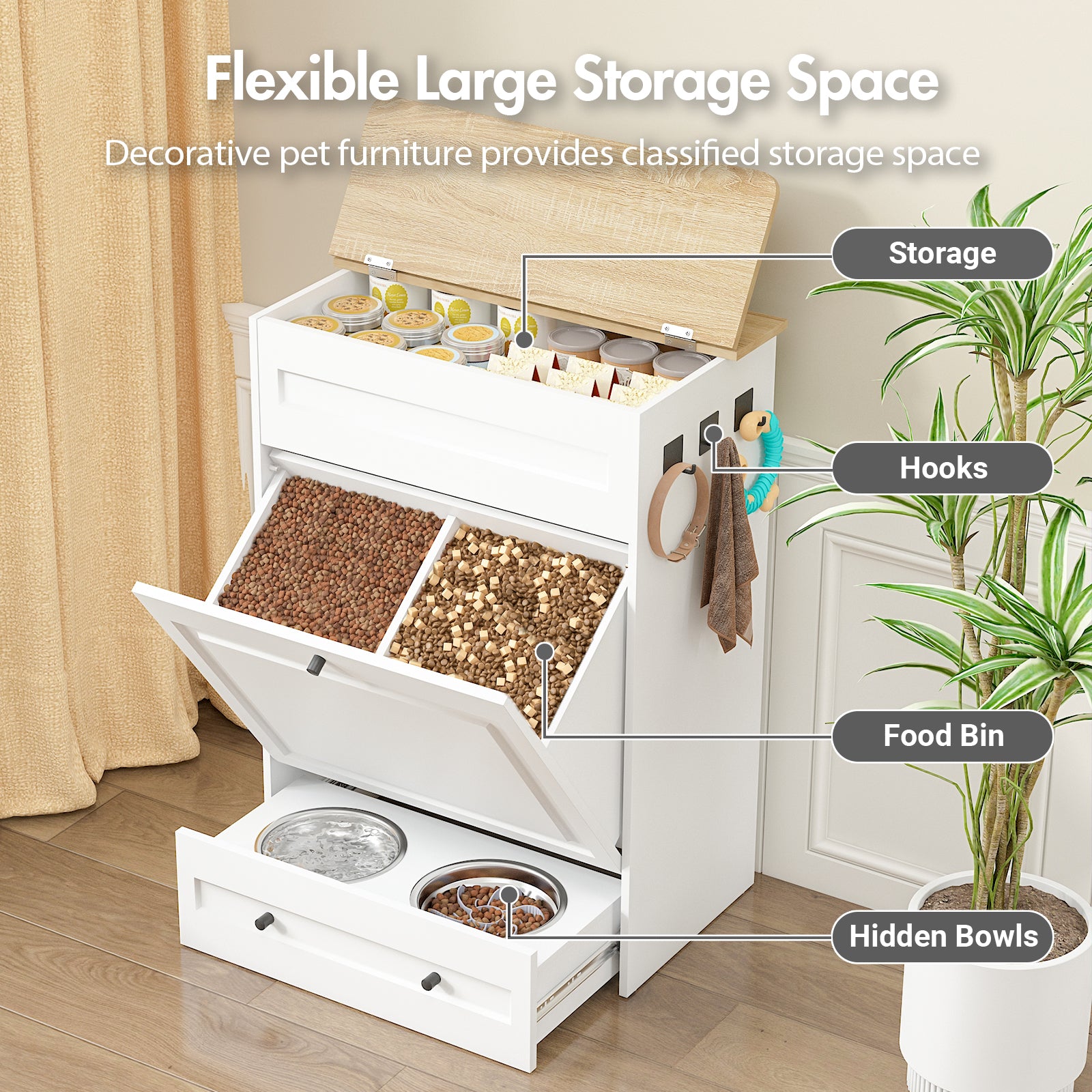 Advwin All-in-One Pet Feeding Cabinet