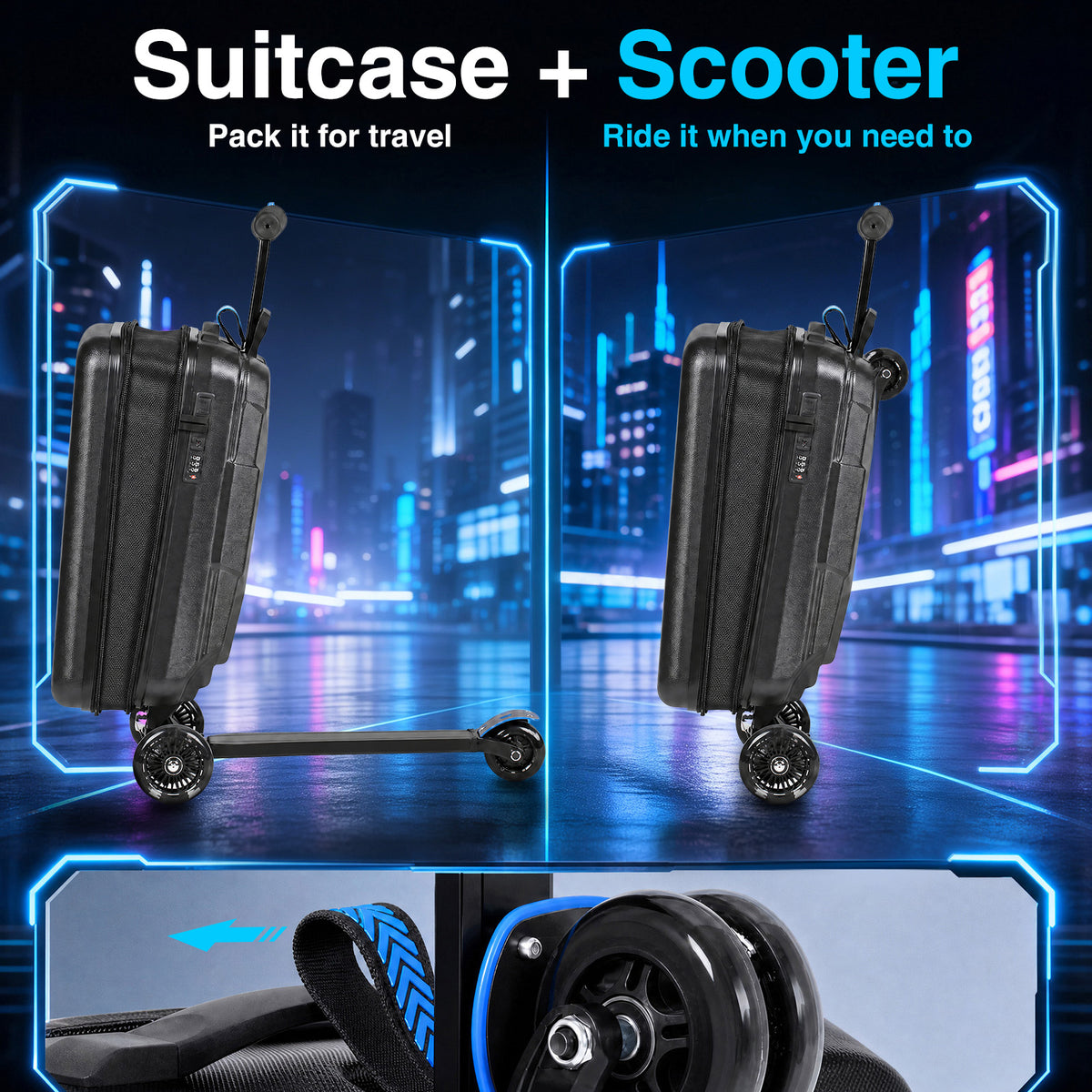 Advwin Expandable Scooter Luggage for Kids & Teens