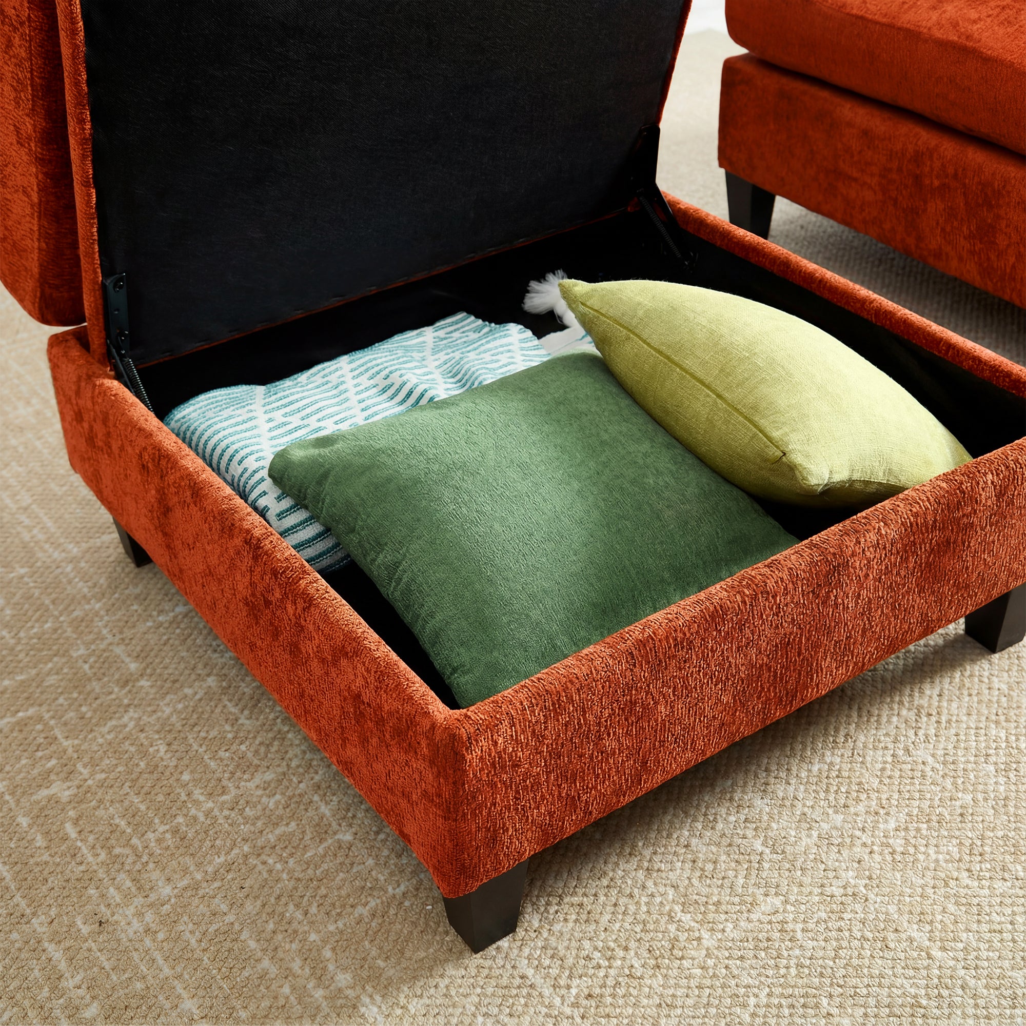 Advwin Oversized Sectional Sofa with Storage Ottoman