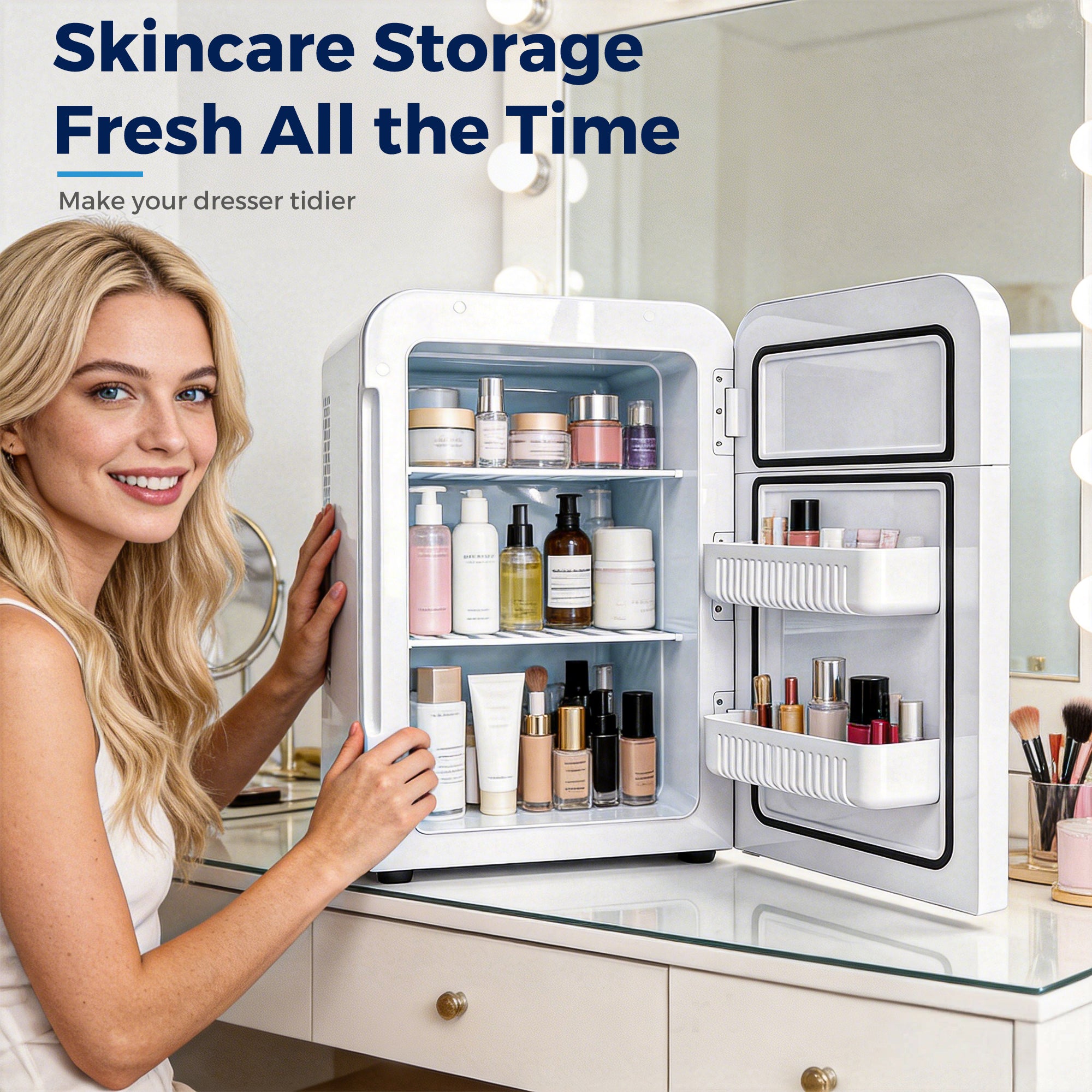 Advwin Portable Mini Fridge for Skin Care w/ Handle