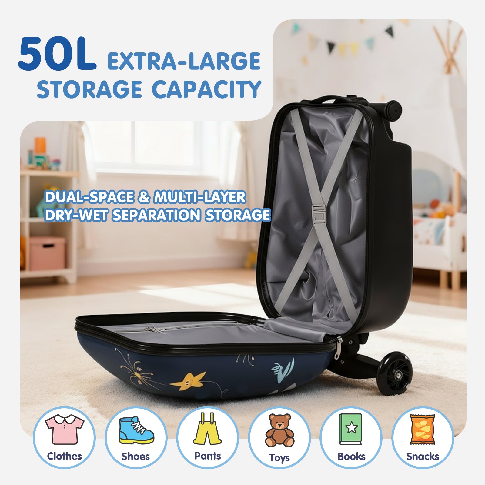 Advwin 4-in-1 Detachable Scooter Luggage for Kids