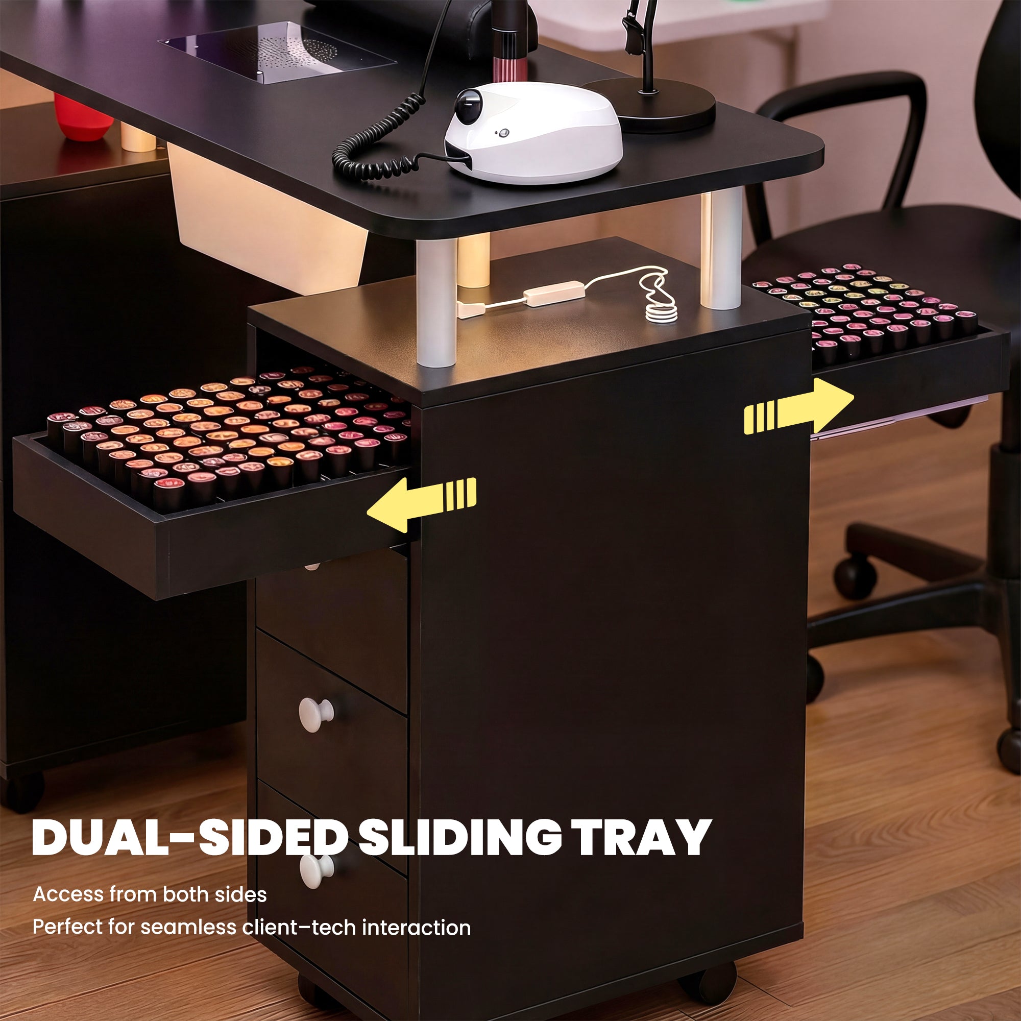 Advwin Nail Desk & Storage Stool Set for Nail Tech