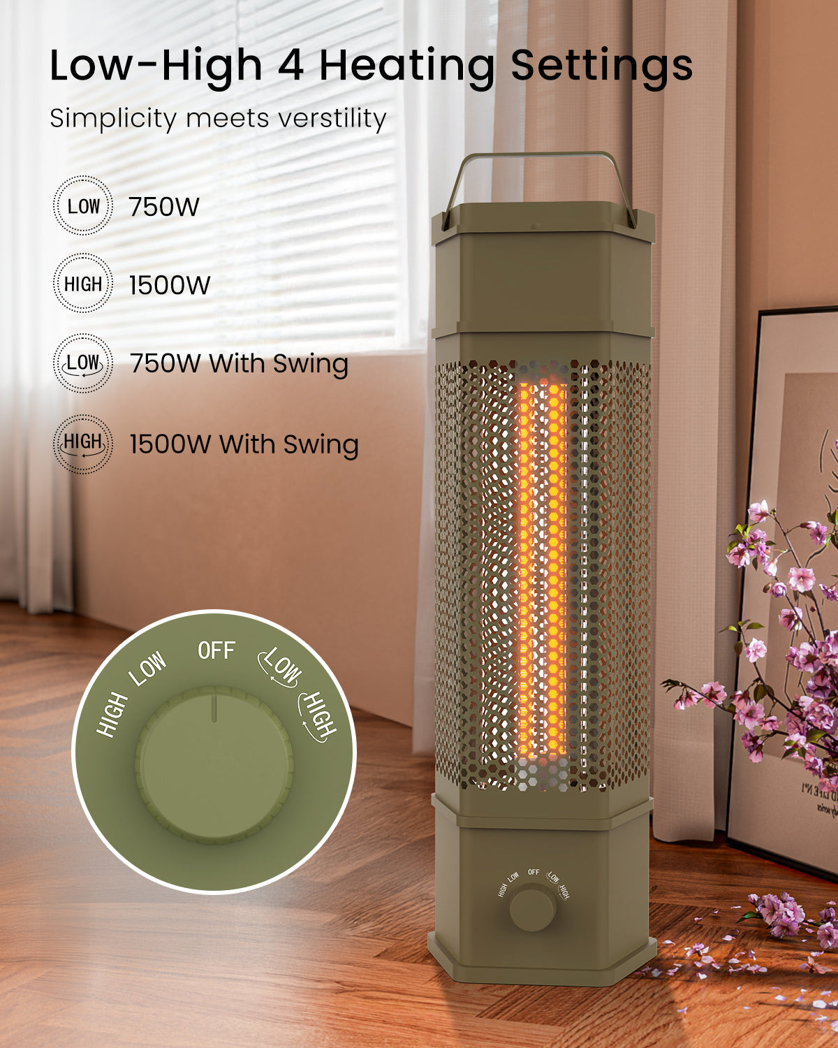 Advwin Electric Patio Heater 360°All-round Heating