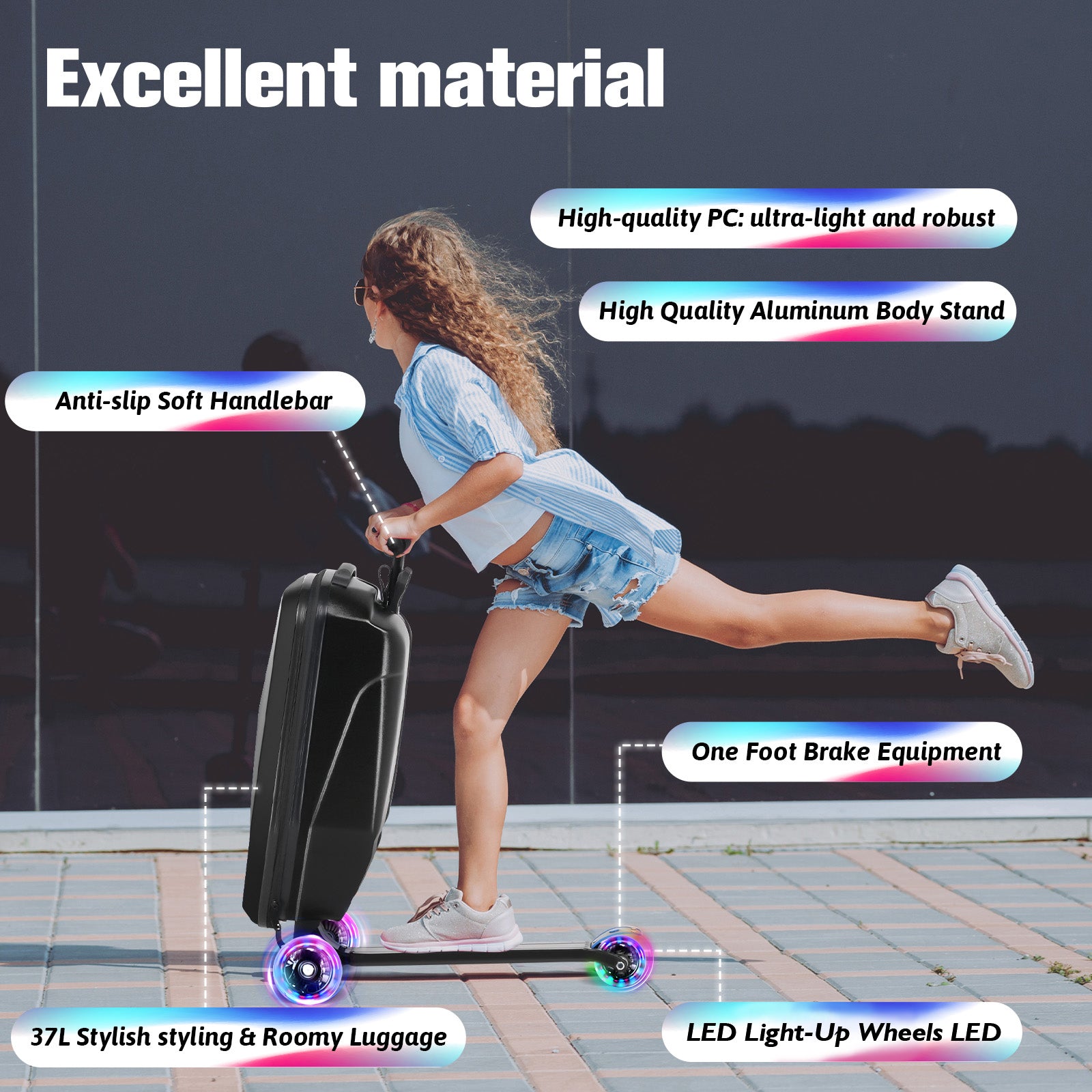 Advwin Foldable Hardshell Scooter Suitcase