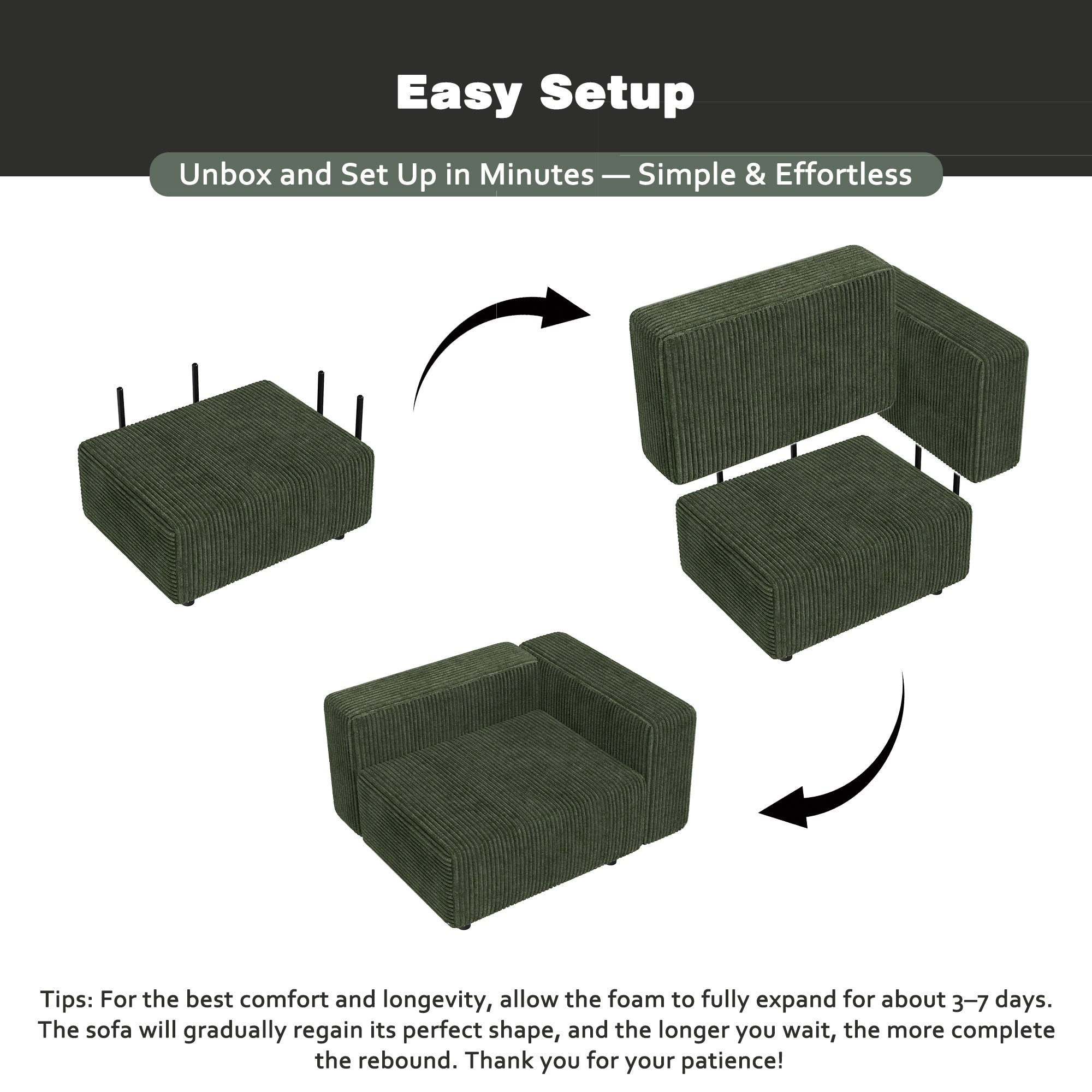 Advwin Boneless Cloud Modern Oversized Modular Sectional Sofa