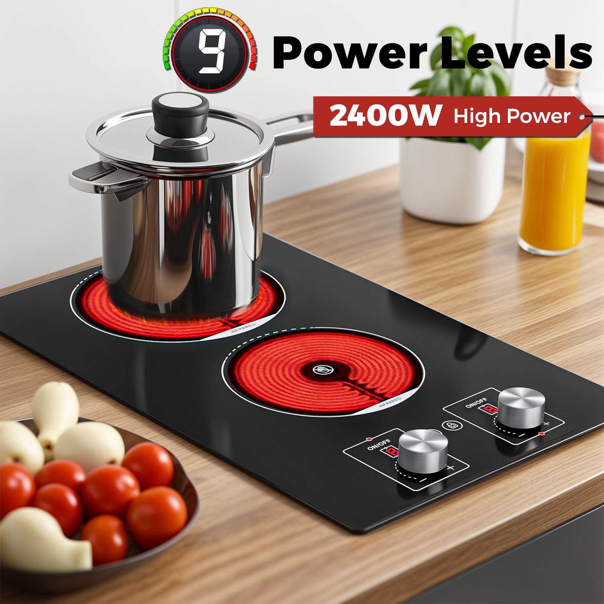 2 burner electric cooktop​