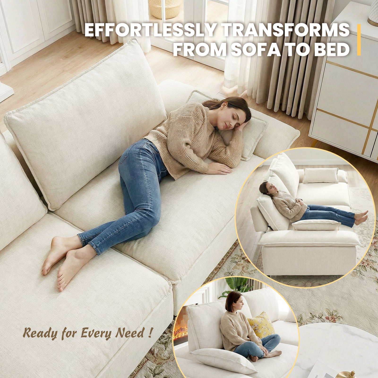 Advwin 114” Oversized Sailboat Cloud Couch