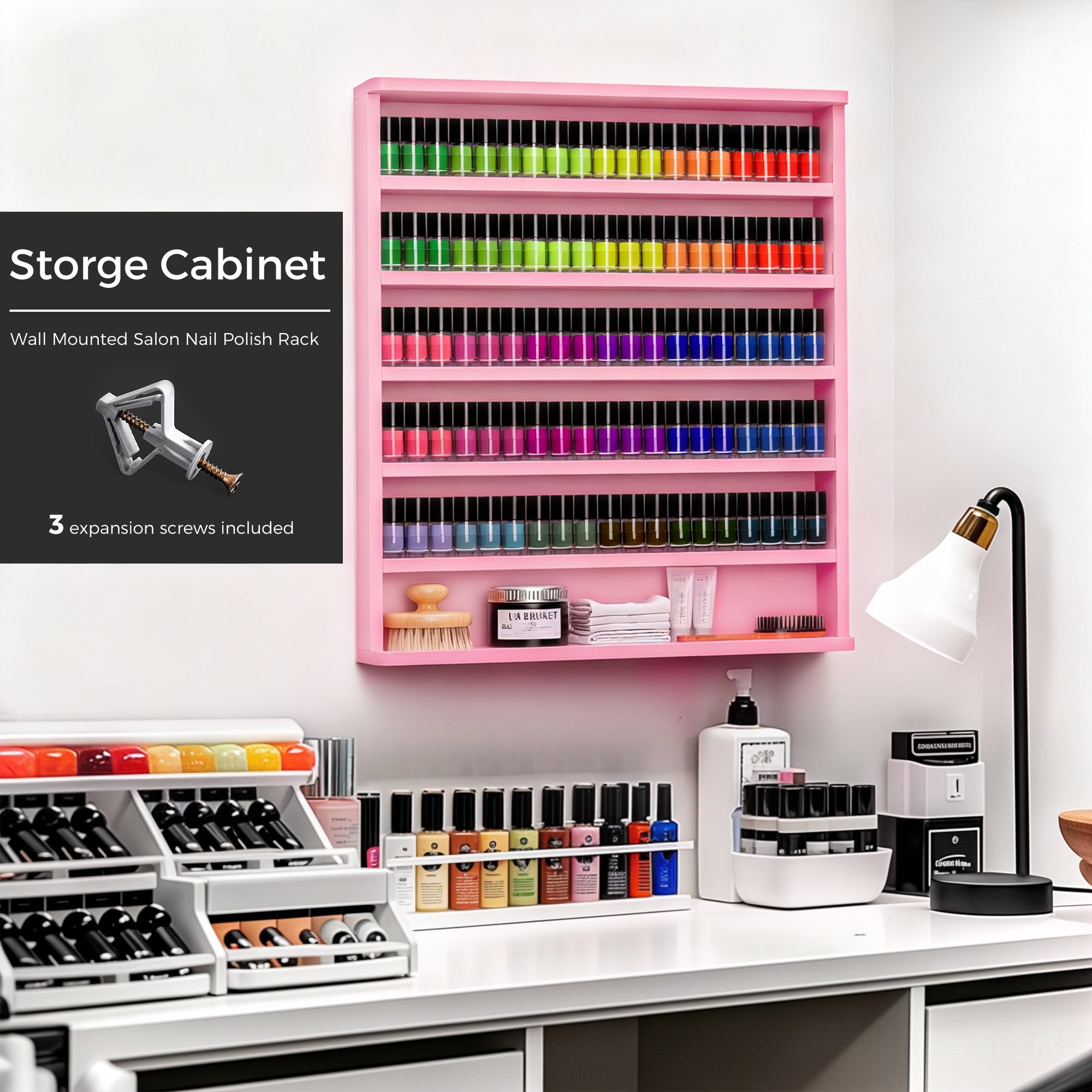 Advwin Wall Mount Nail Polish Organizer