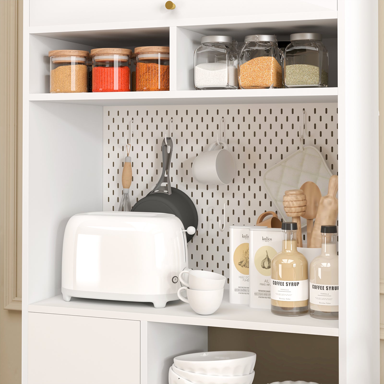 Advwin 70.8" Kitchen Pantry Storage Cabinet