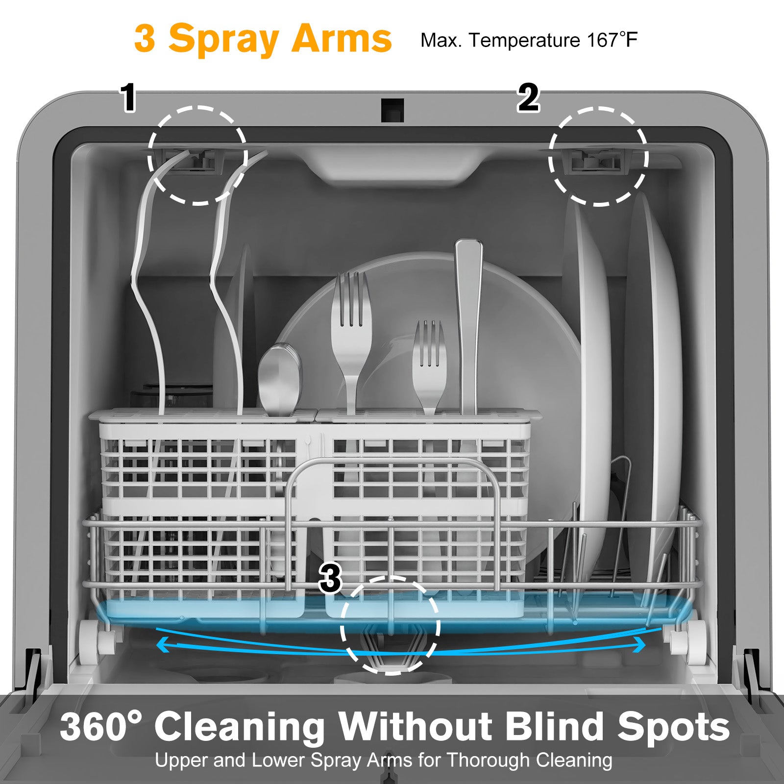 Advwin Portable Countertop Dishwasher 5L