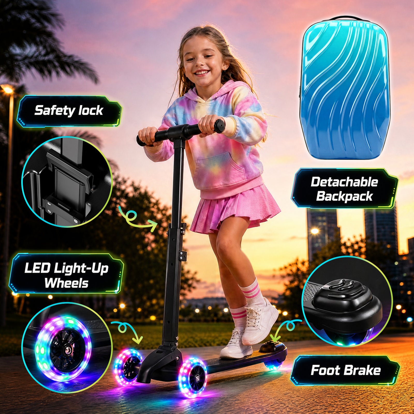Advwin 4-in-1 Detachable Ride-On Suitcase for Kids