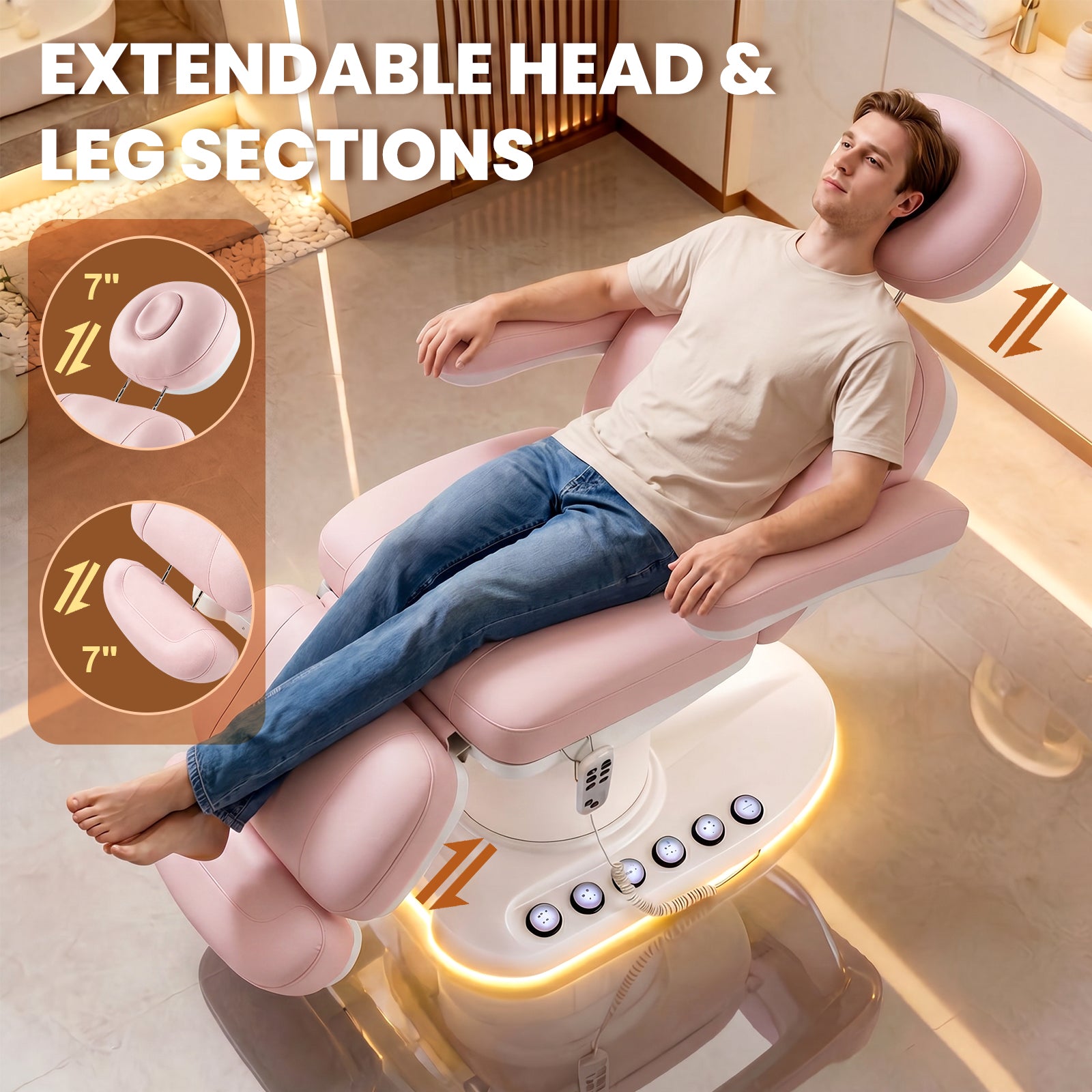 Advwin Fully Electric Massage Table with 3 Motors