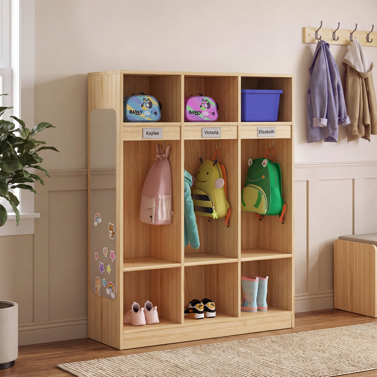 Advwin Classroom Coat Locker w/ 6 Cubbies & Acrylic Mirror