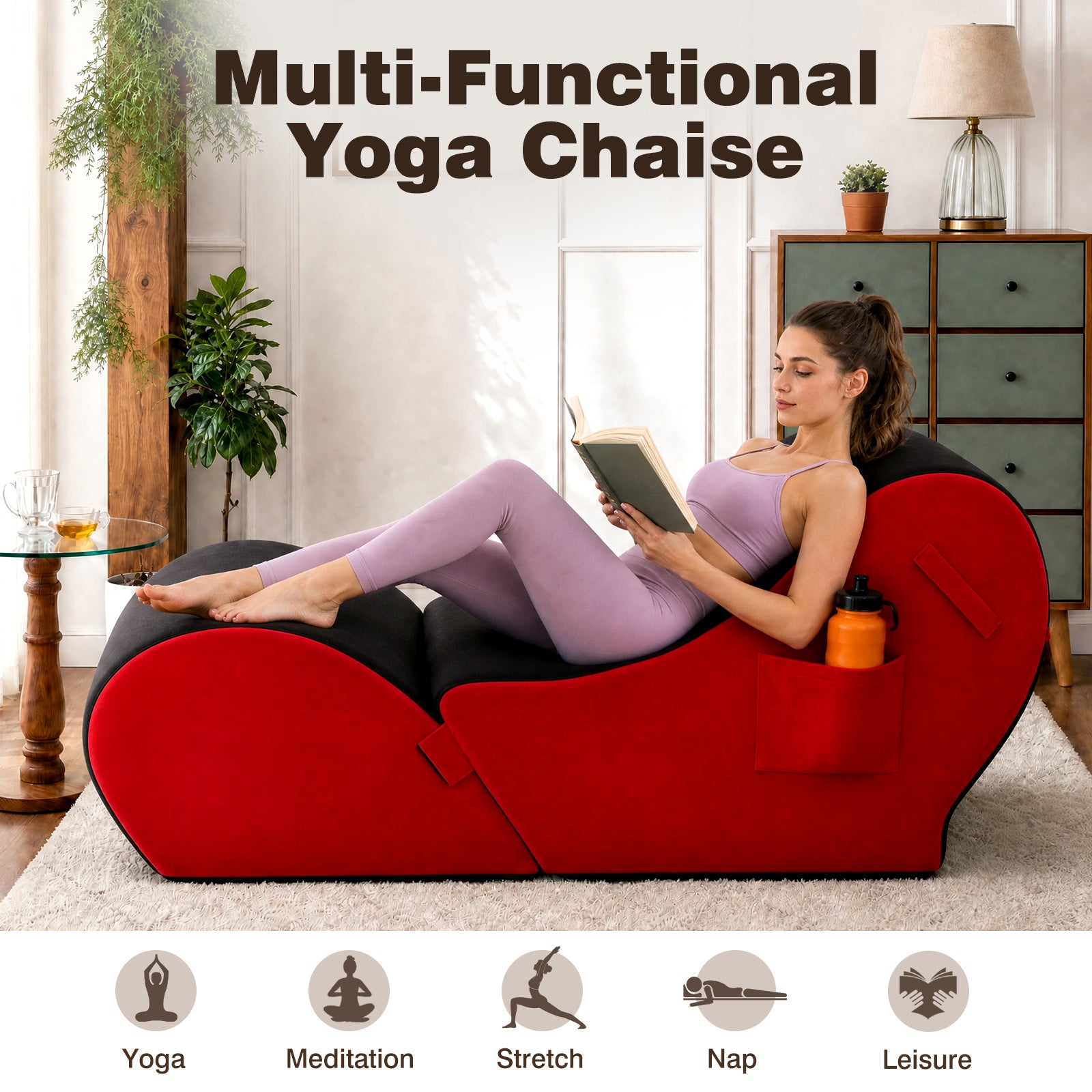 Advwin Convertible Yoga Chaise Lounge for Adults