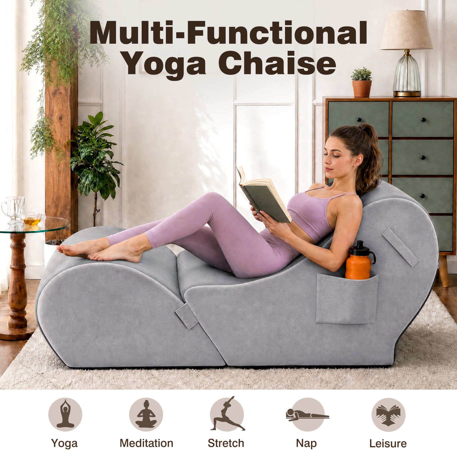 Advwin Convertible Yoga Chaise Lounge for Adults