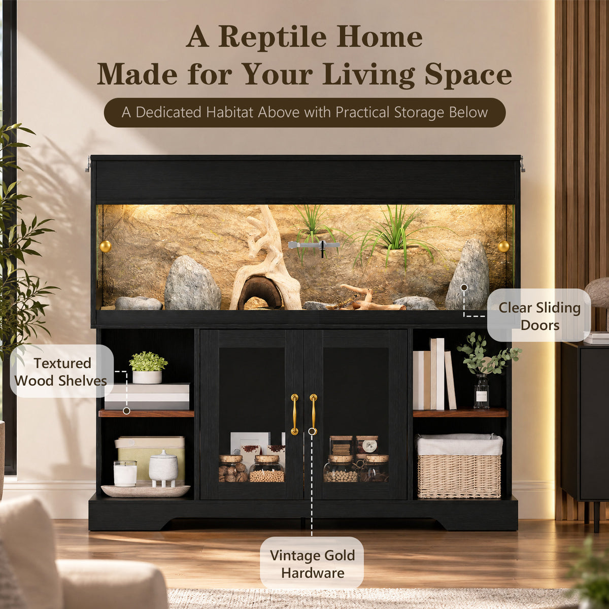 Advwin Reptile Terrarium Cabinet Tank with Stand