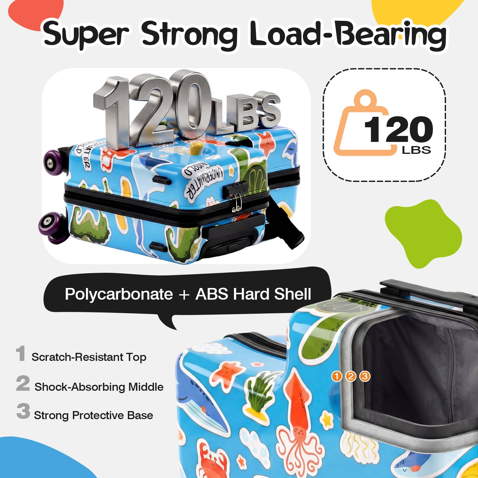 Advwin 20" Cute Pattern Ride-On Suitcase
