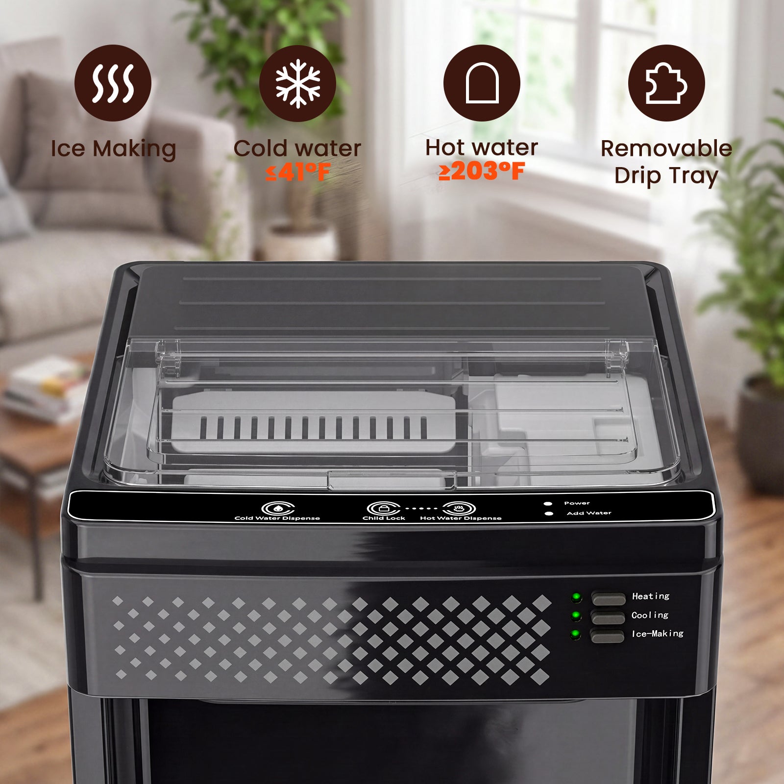 Advwin 3-in-1 Water Cooler Dispenser w/ Ice Maker