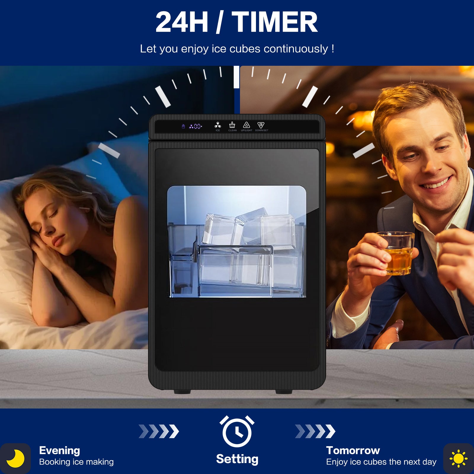 Advwin Countertop Ice Maker with Self-Cleaning