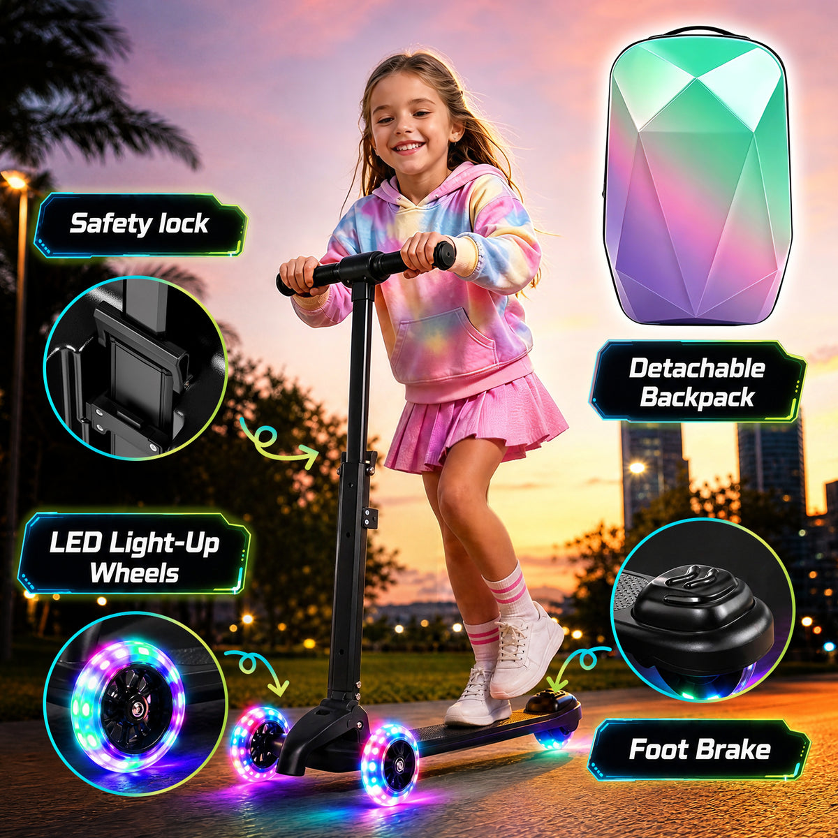 Advwin Expandable 4-in-1 Scooter Suitcase for Kids