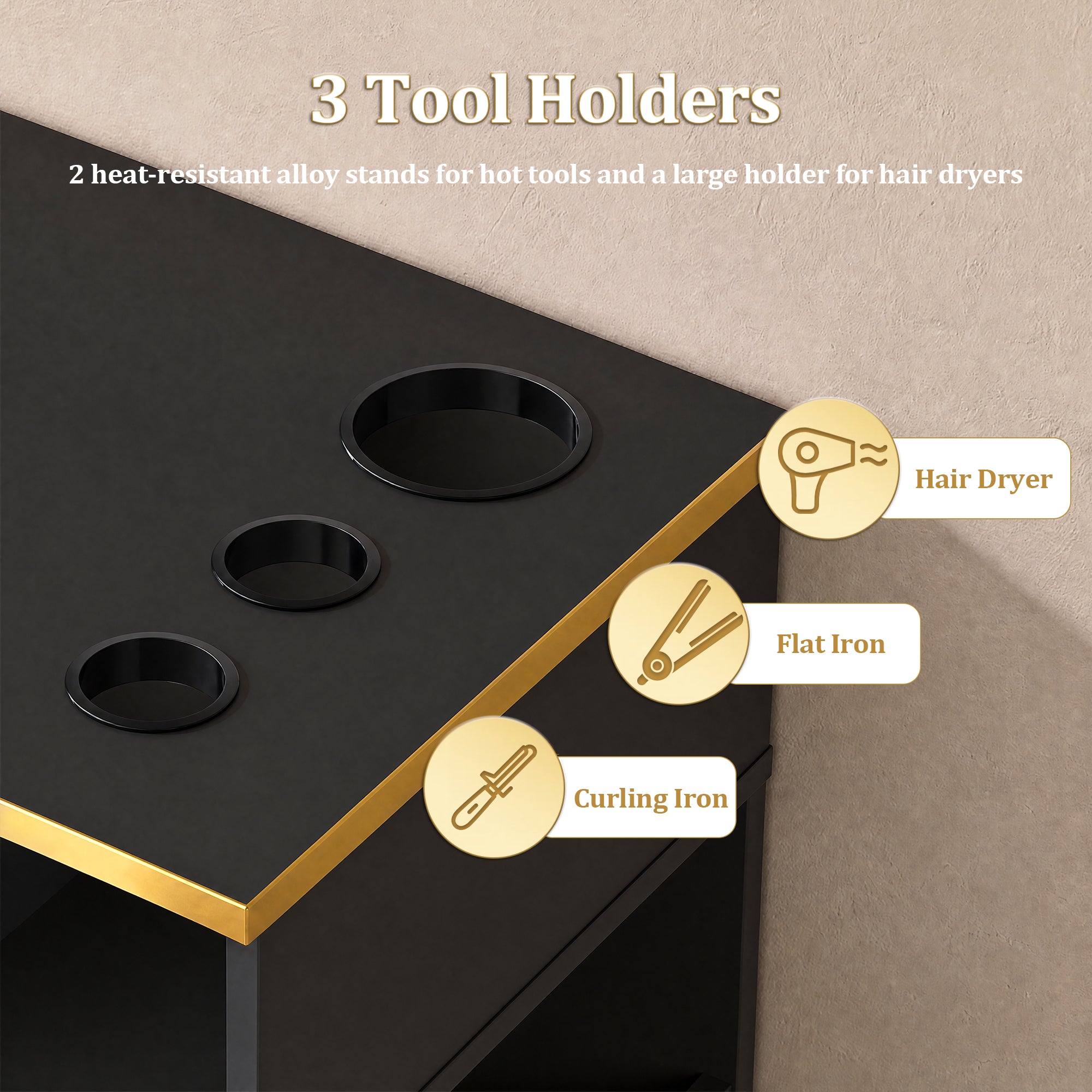 Advwin Professional Hair Salon Station w/Storage