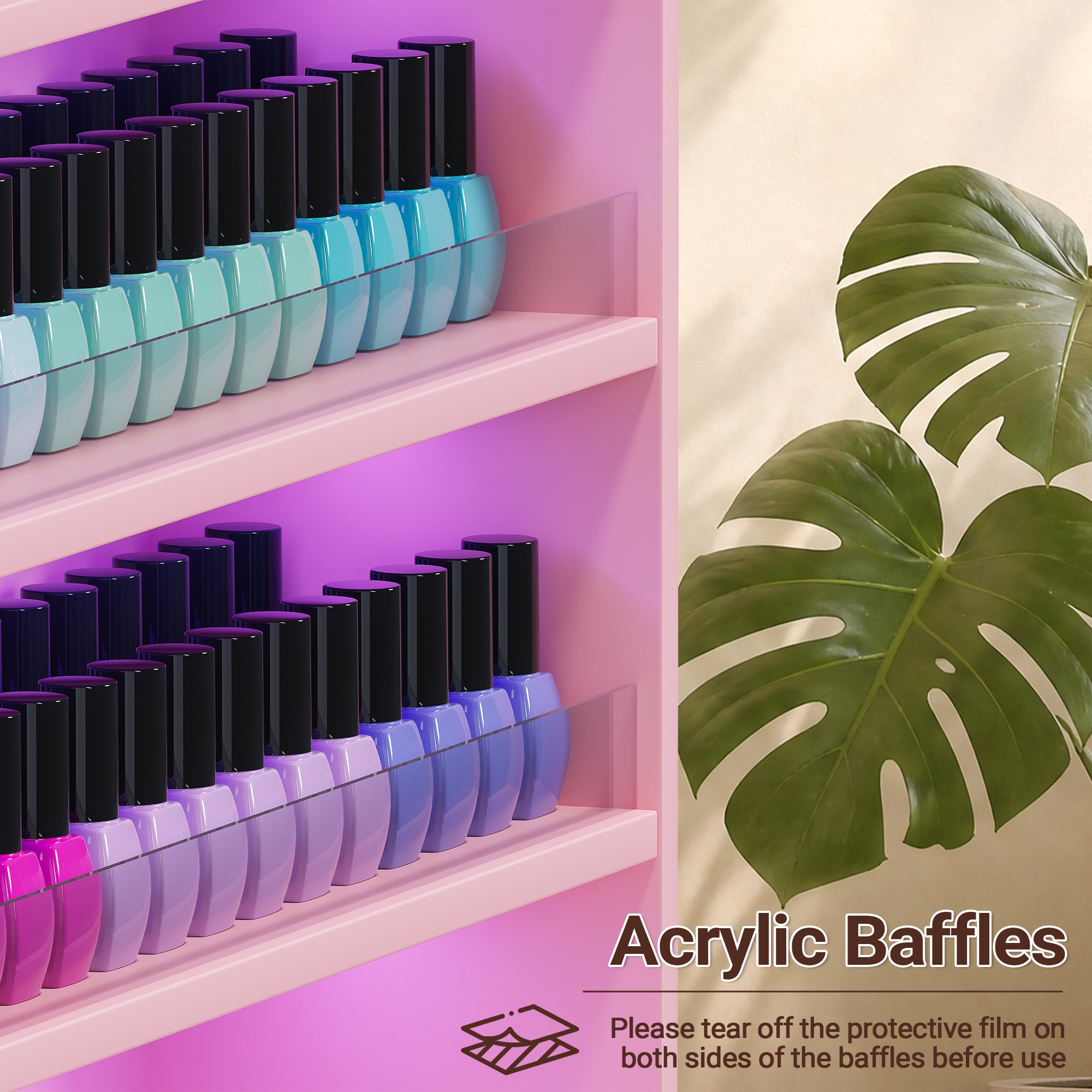 Advwin 5-Tier Nail Polish Display Shelf w/ Drawer