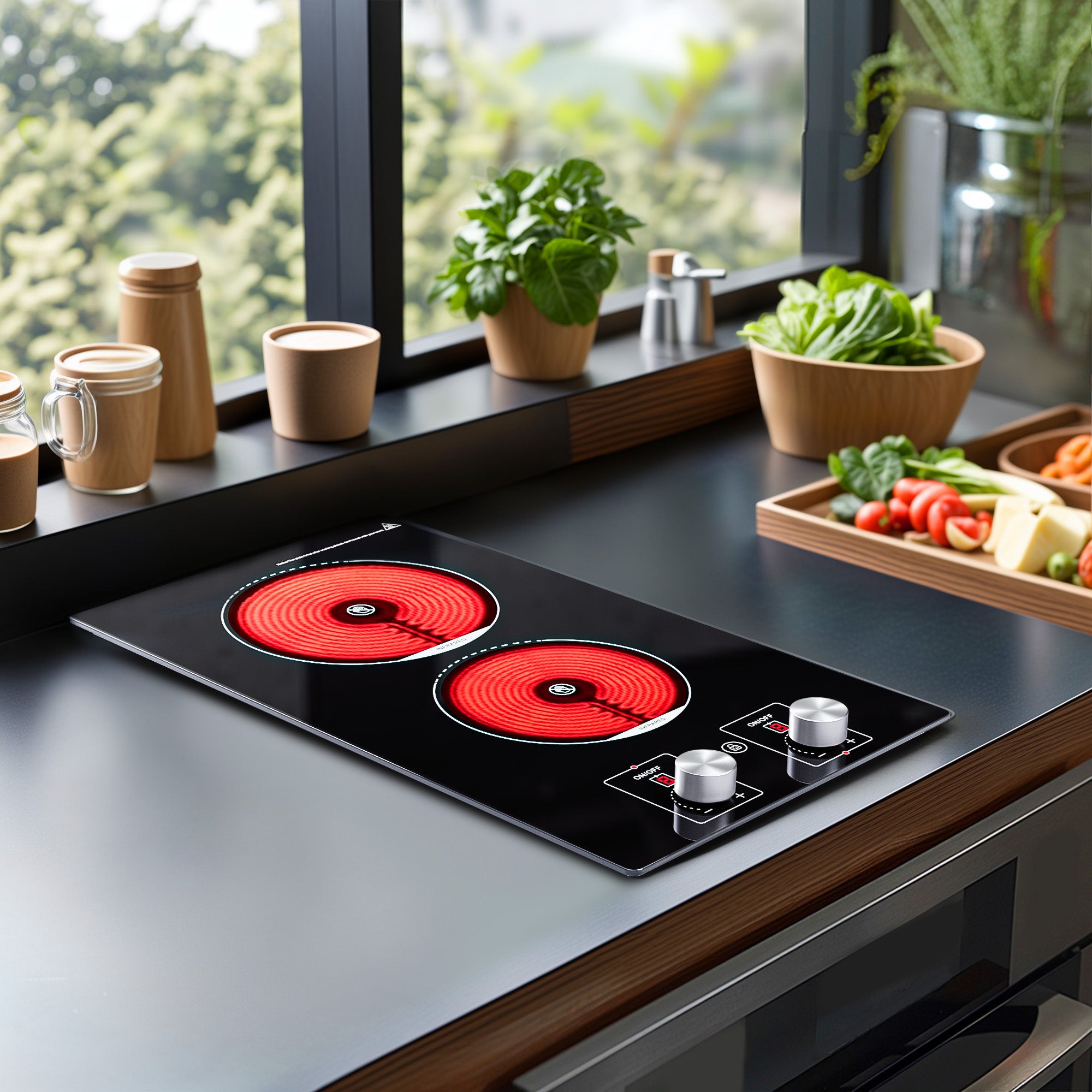 2 burner electric cooktop​