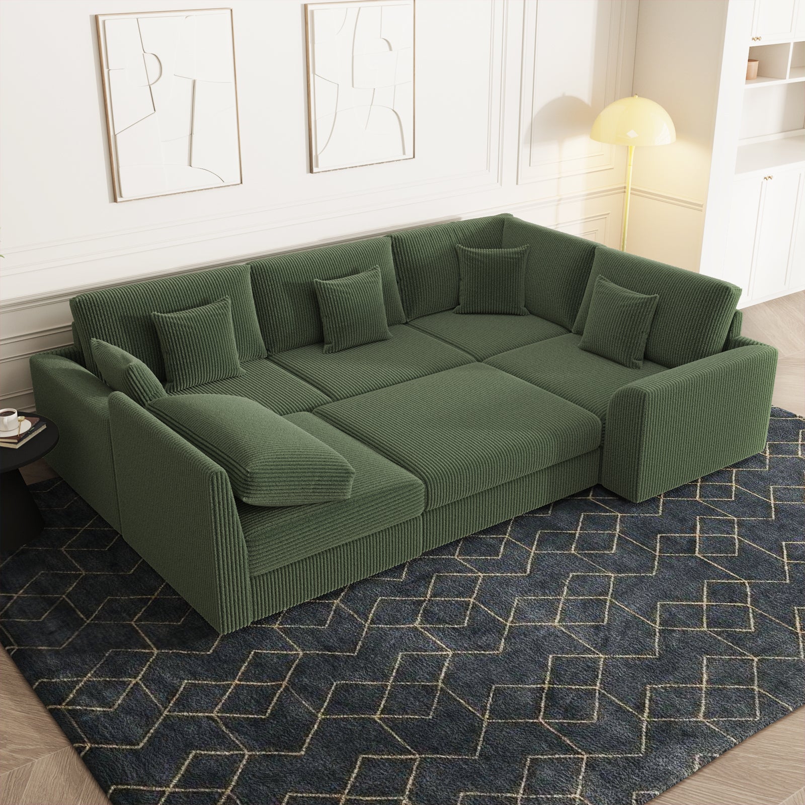Advwin Oversized Sofa Sectional Couch Large with Ottoman