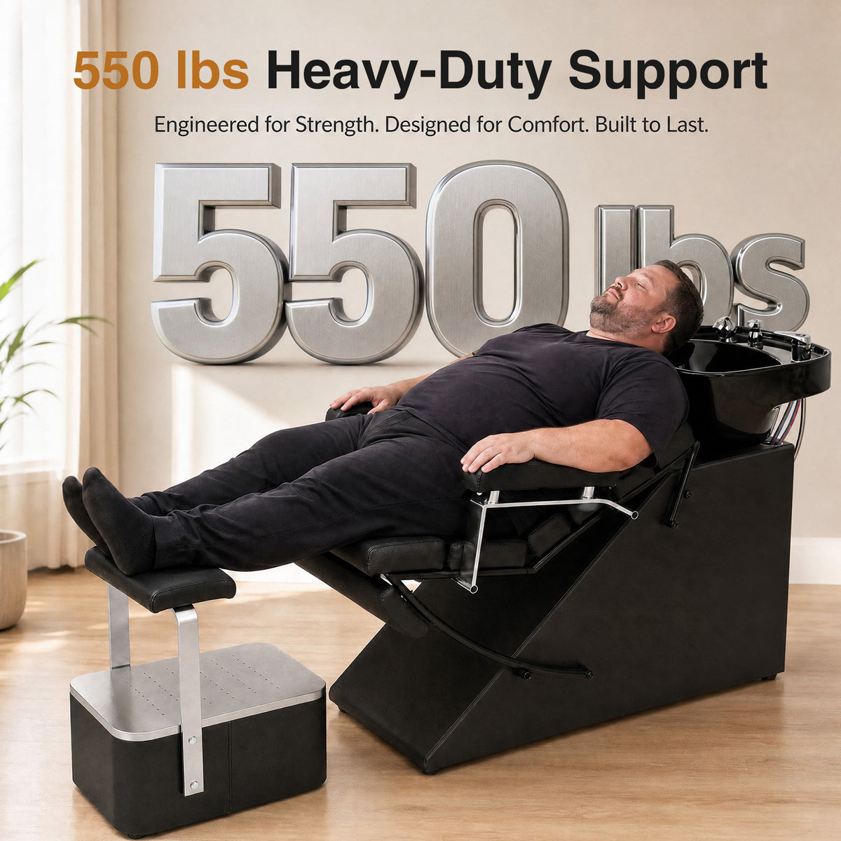 Advwin Modern Shampoo Backwash Chair w/ Footrest