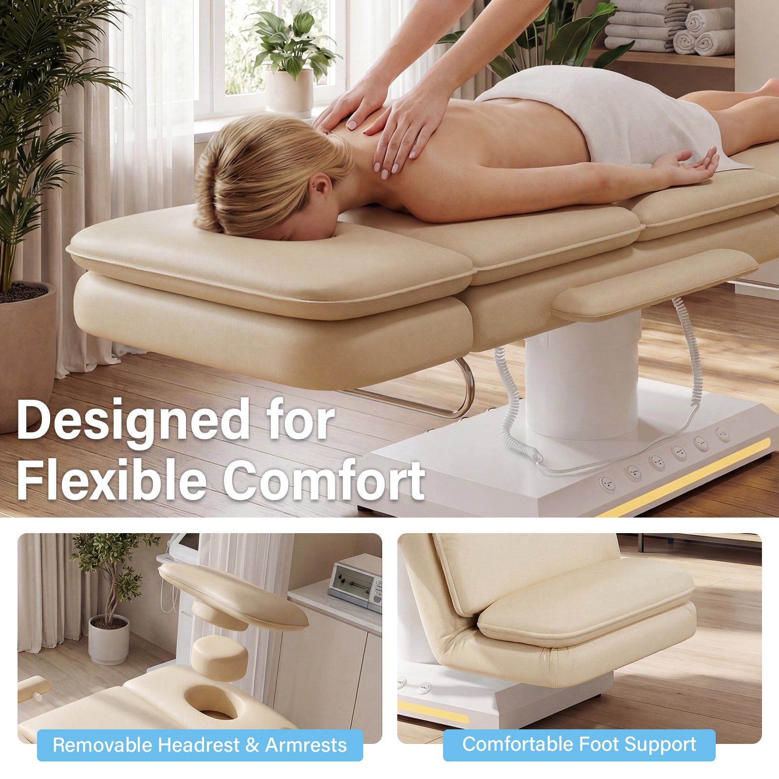 Advwin 3 Motor Electric Massage Table w/Stool