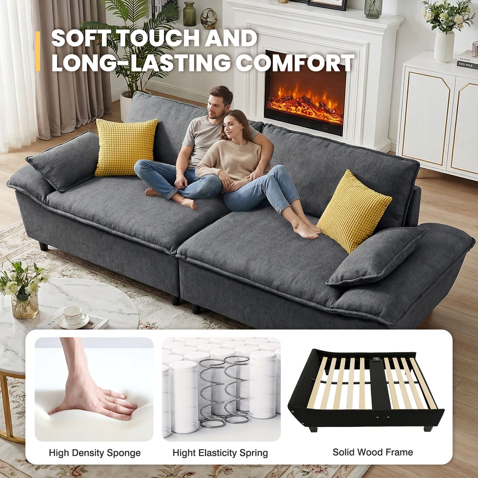 Advwin 114” Oversized Sailboat Cloud Couch