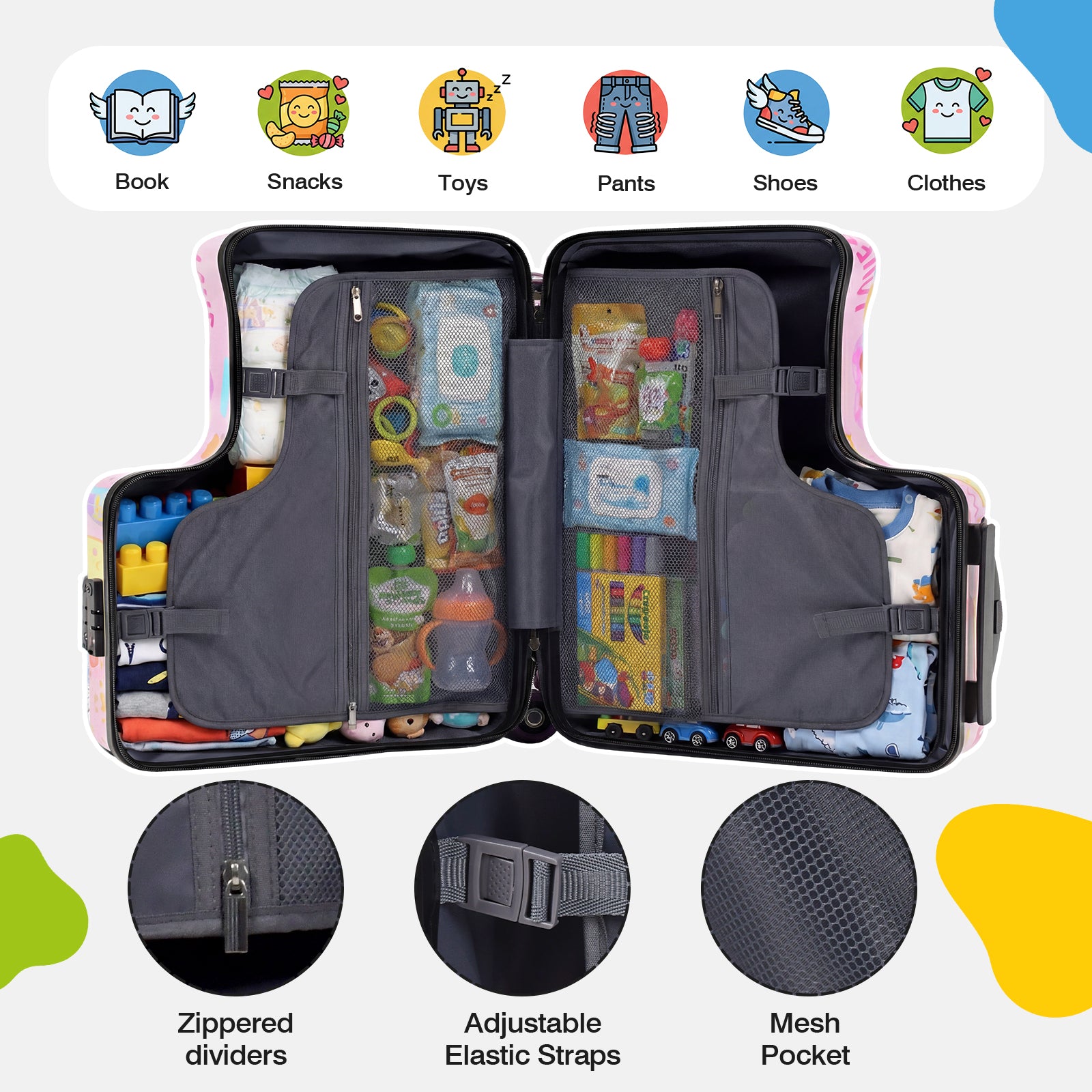 Advwin 20" Cute Pattern Ride-On Suitcase