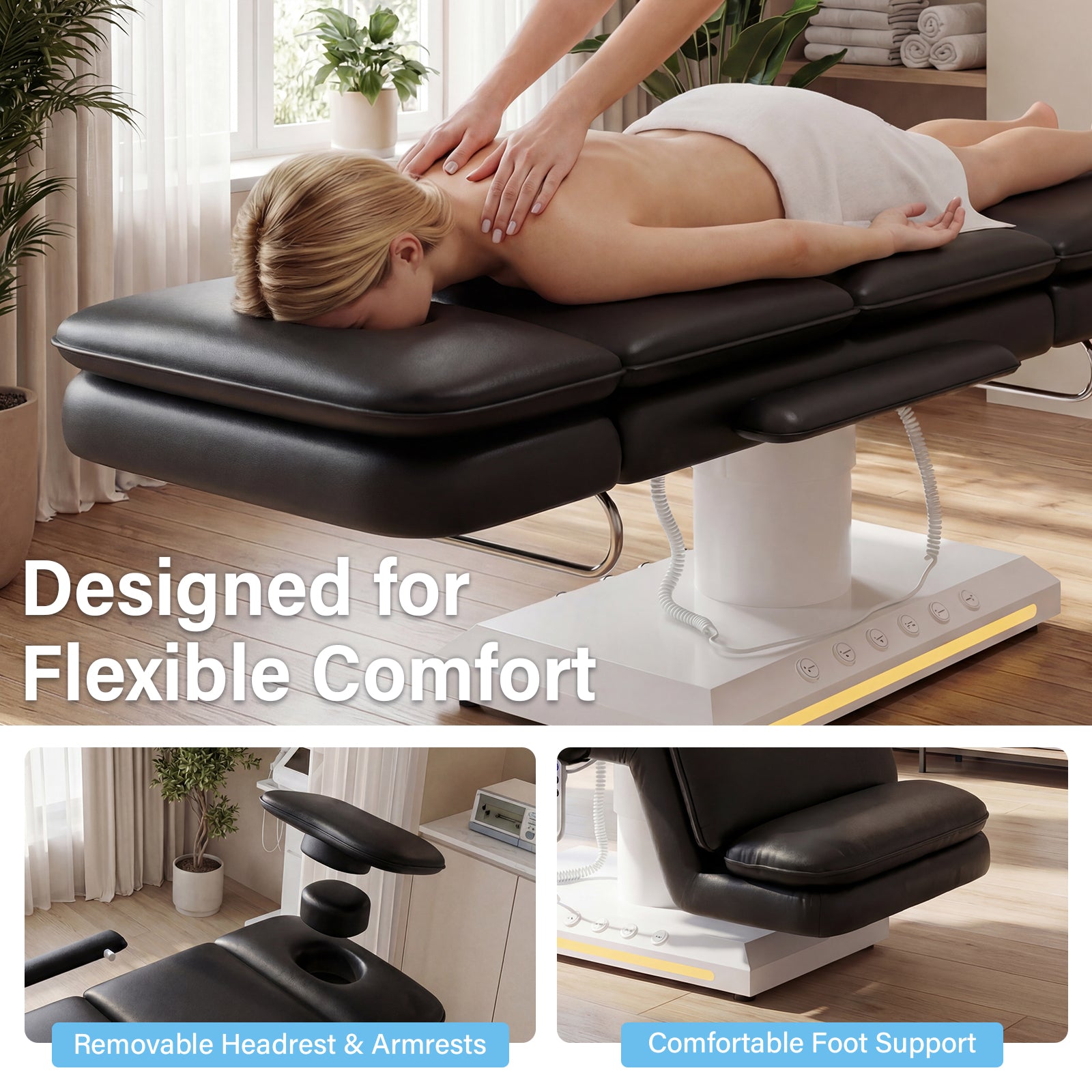 Advwin 3 Motor Electric Massage Table w/Stool
