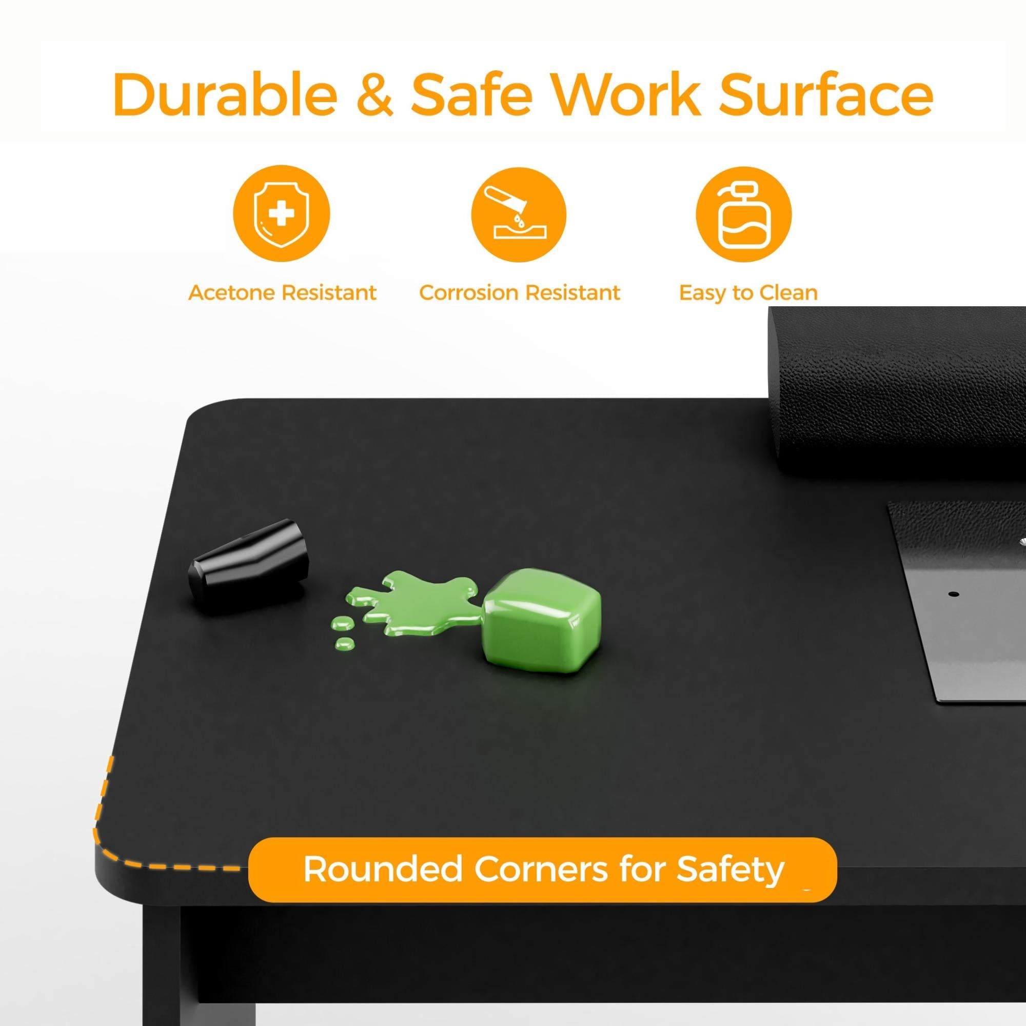 Advwin L-Shaped Rotating Nail Table with Dust Collector