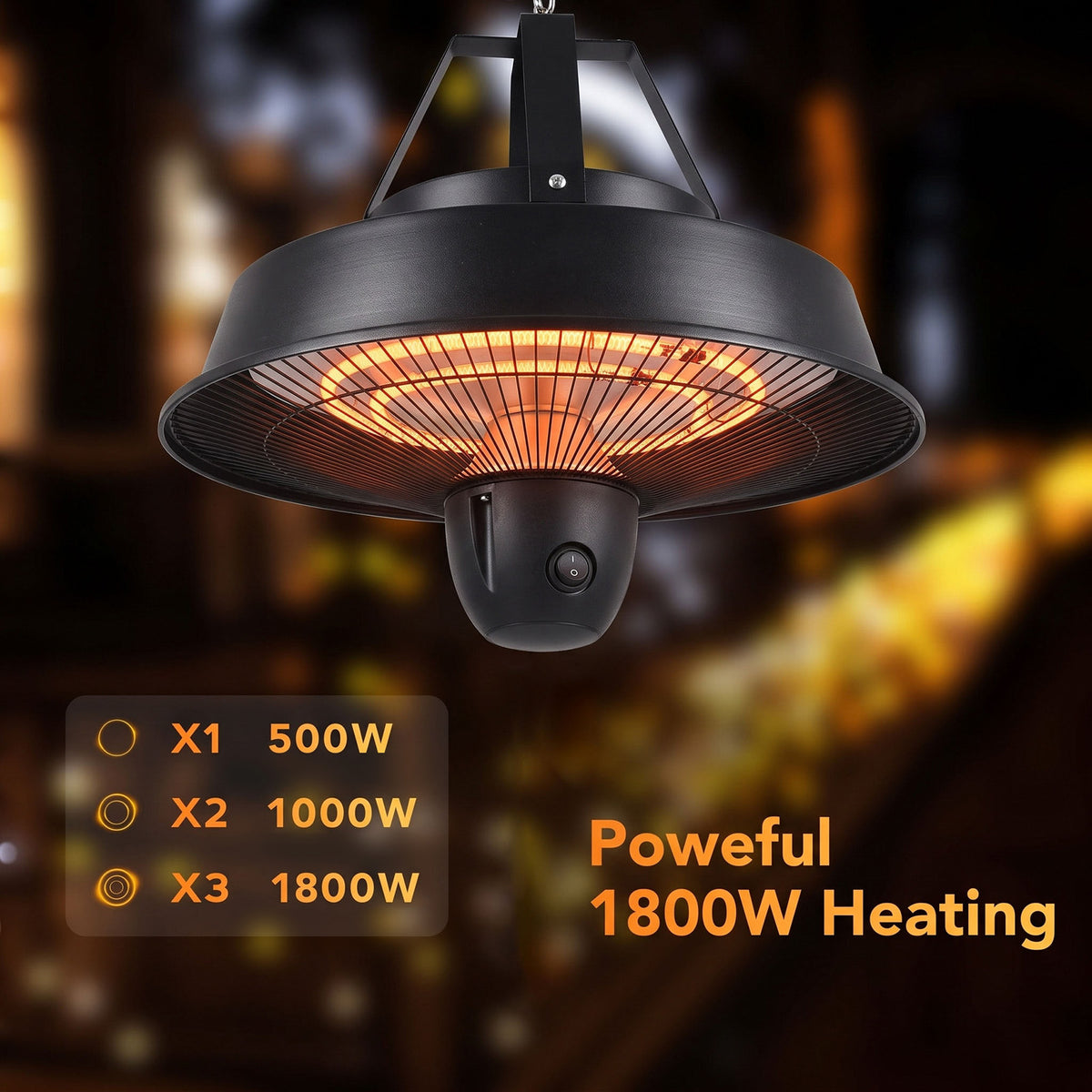 Advwin 1800W Infrared Hanging Patio Heater