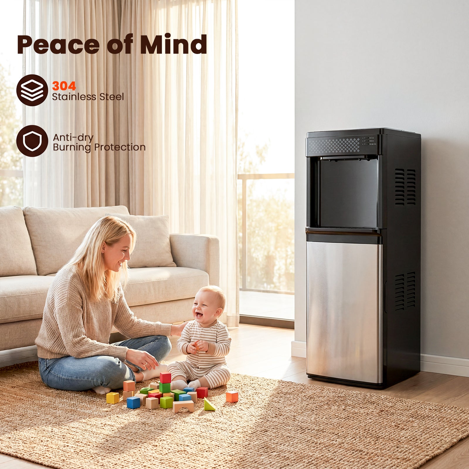Advwin 3-in-1 Water Cooler Dispenser w/ Ice Maker
