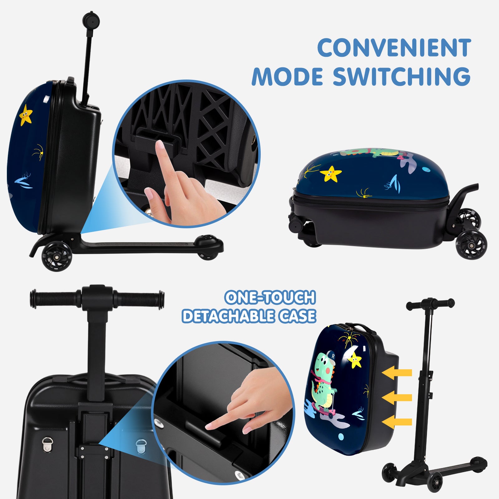 Advwin 4-in-1 Detachable Scooter Luggage for Kids