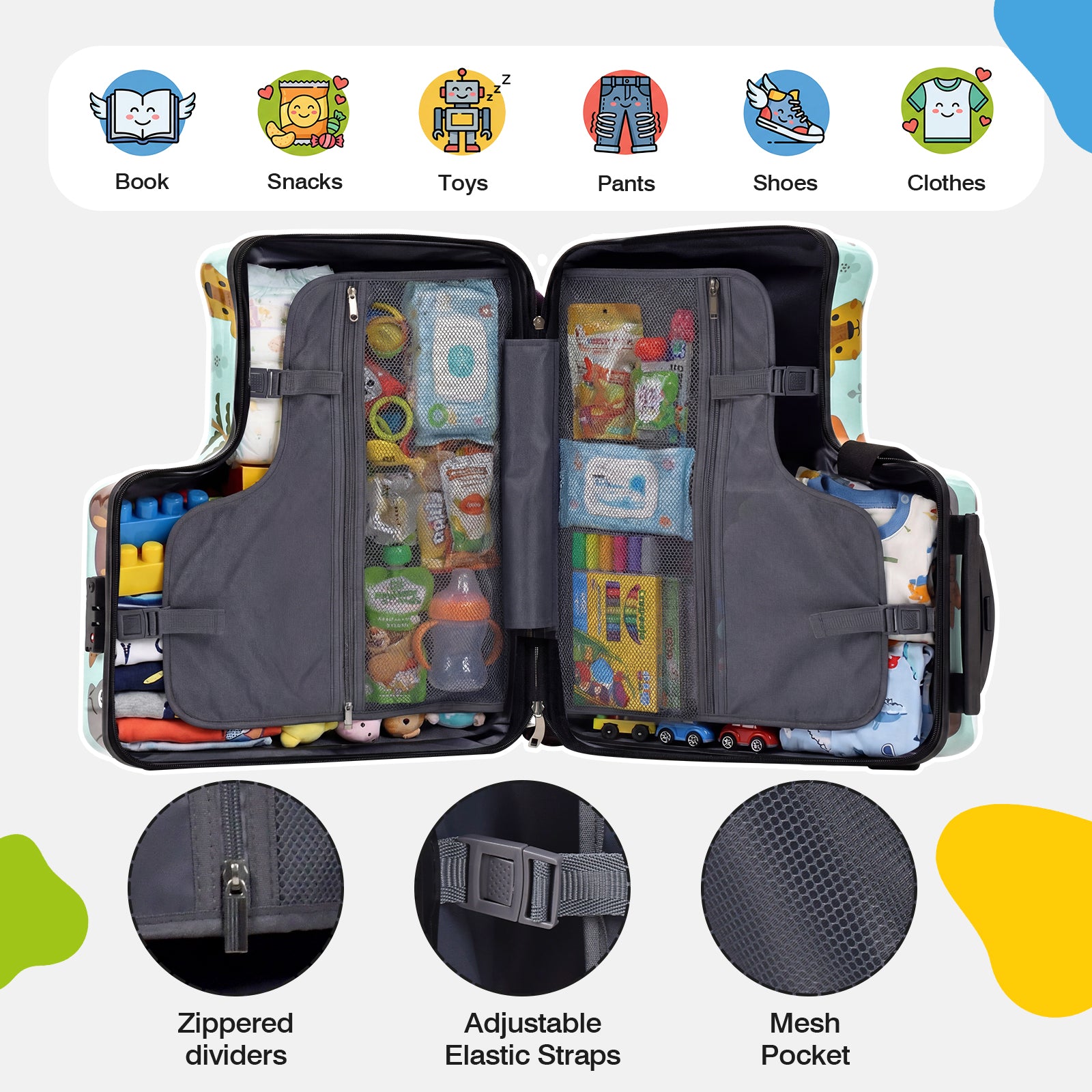 Advwin 20" Cute Pattern Ride-On Suitcase