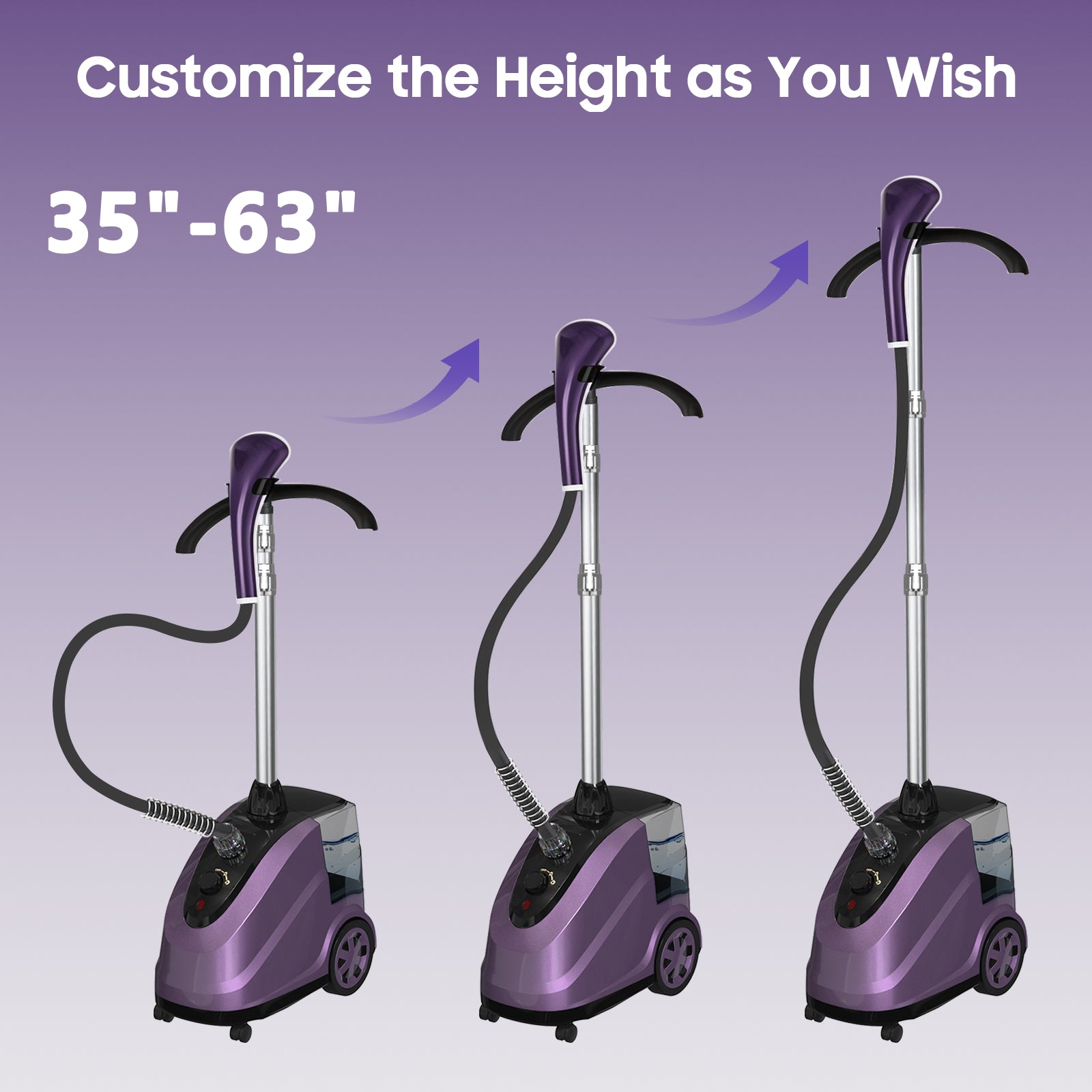 Advwin 1500W Garment Steamer w/ Wheels